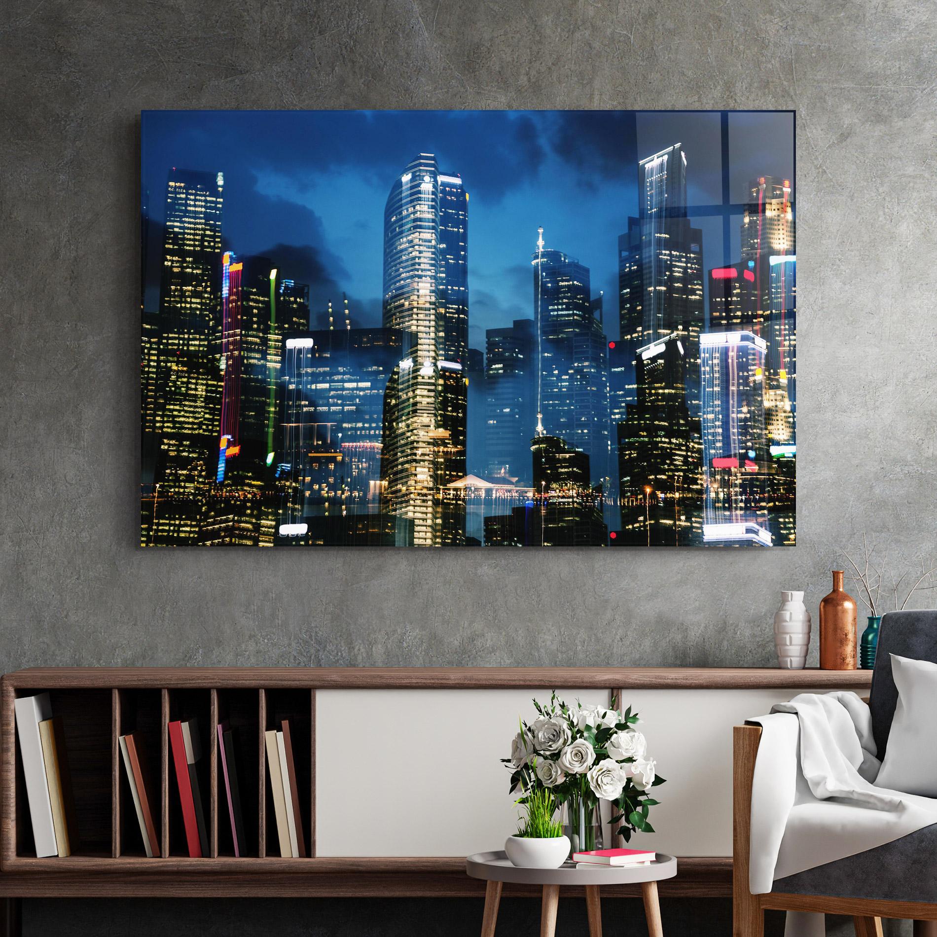Glasbild Singapore Night mockup 2