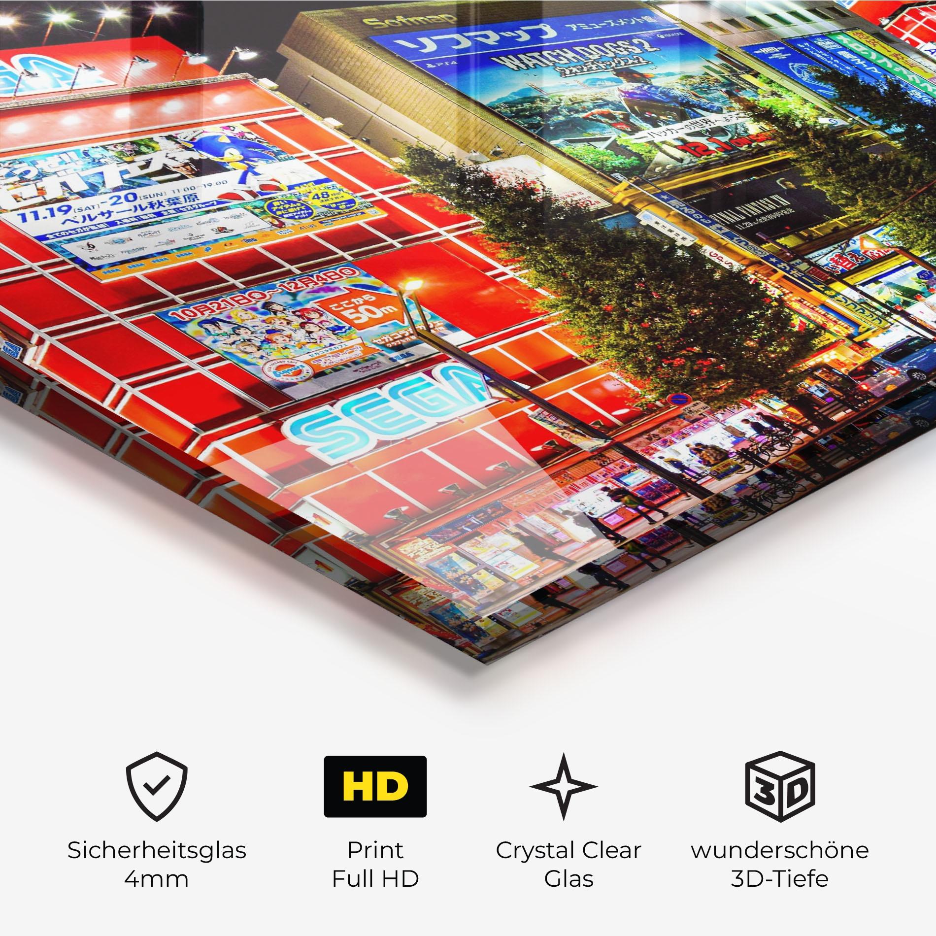 Glasbild Akihabara Night mockup 3