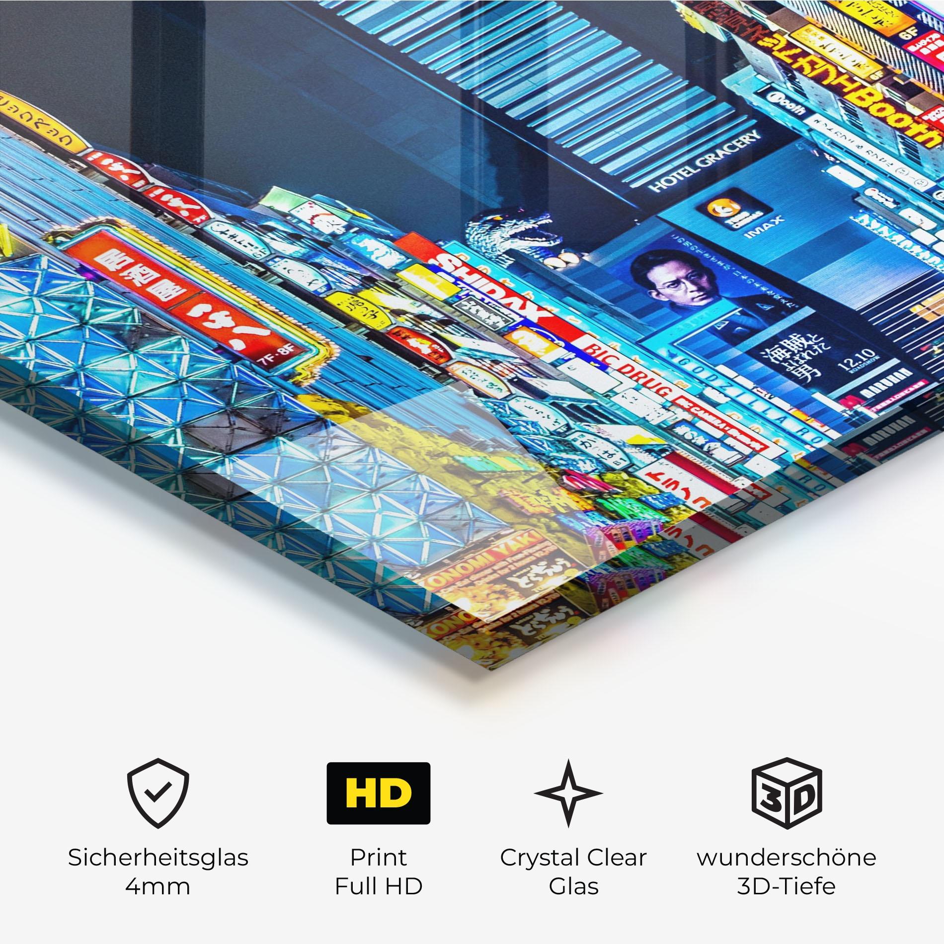 Glasbild Colorful City Lights mockup 3