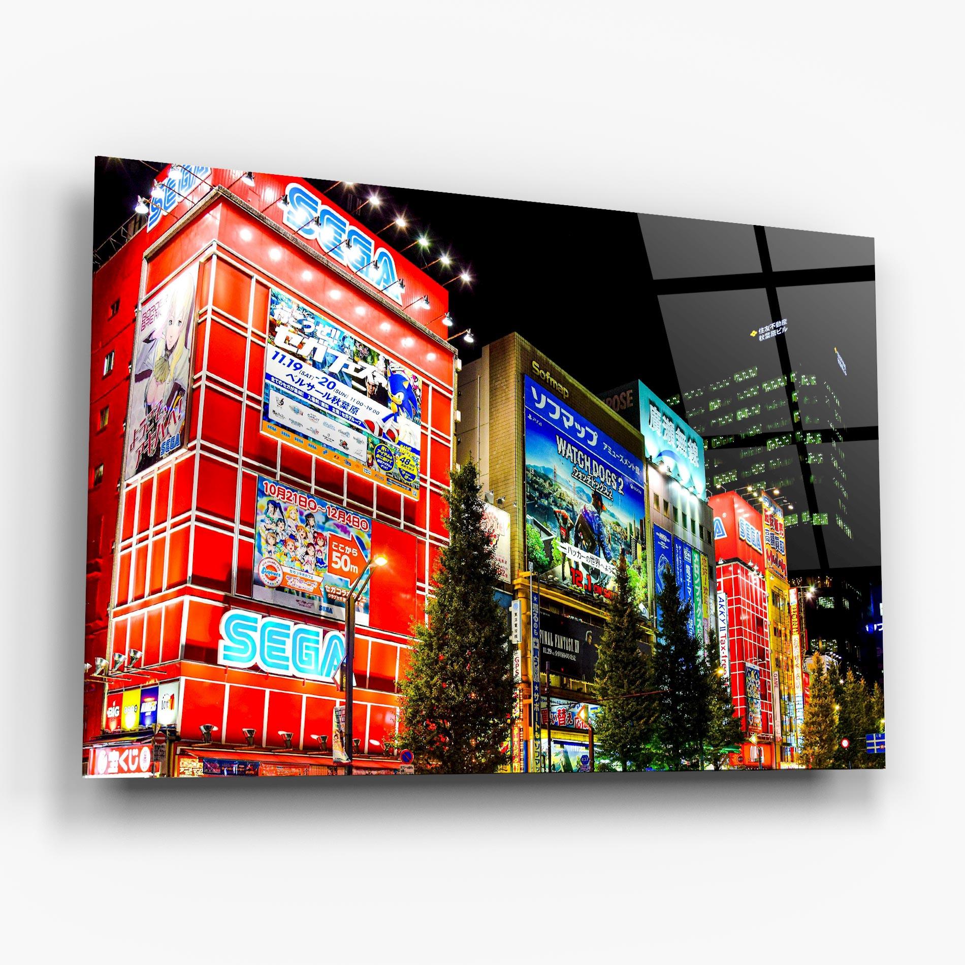 Glasbild Akihabara Night mockup 6