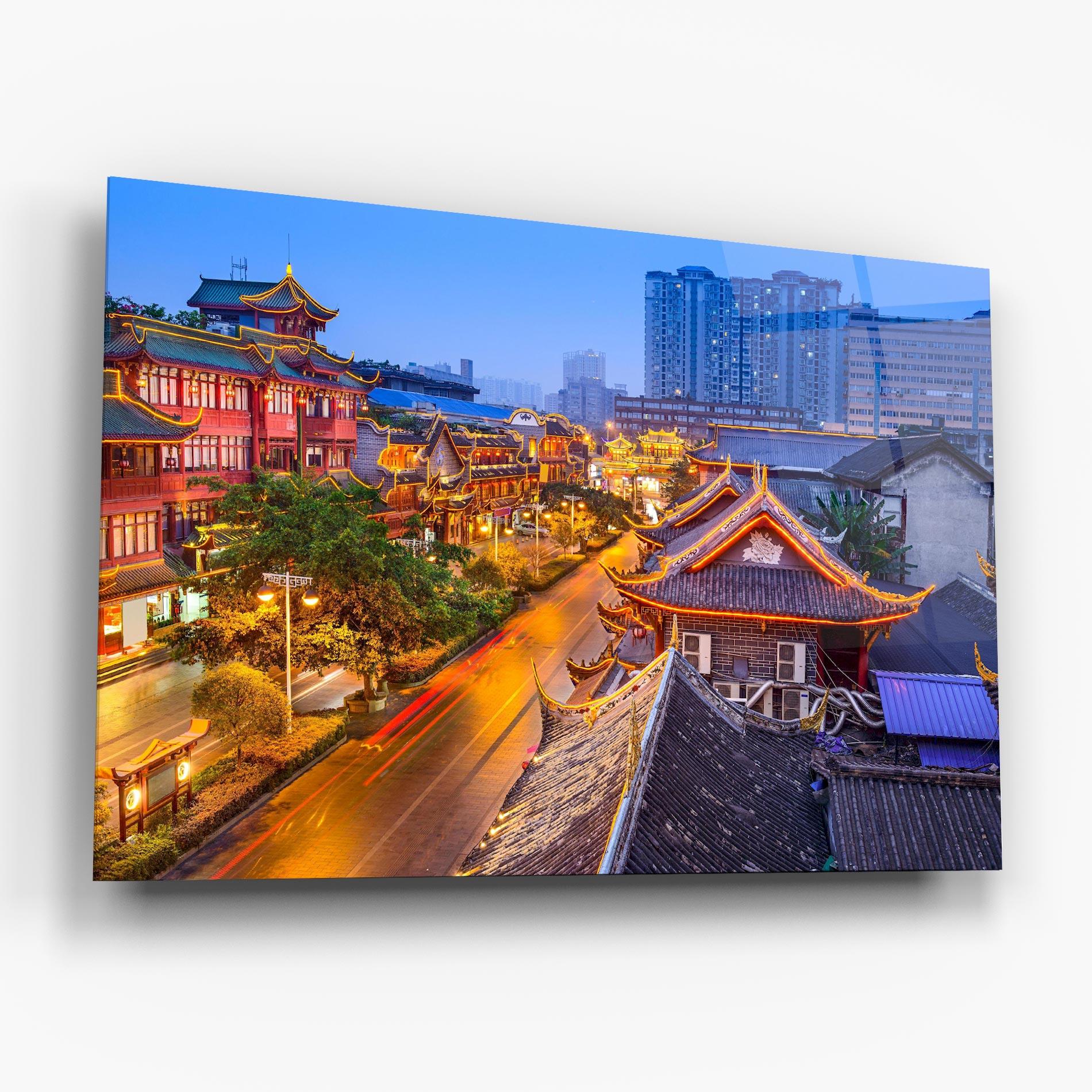 Glasbild Chengdu China mockup 6