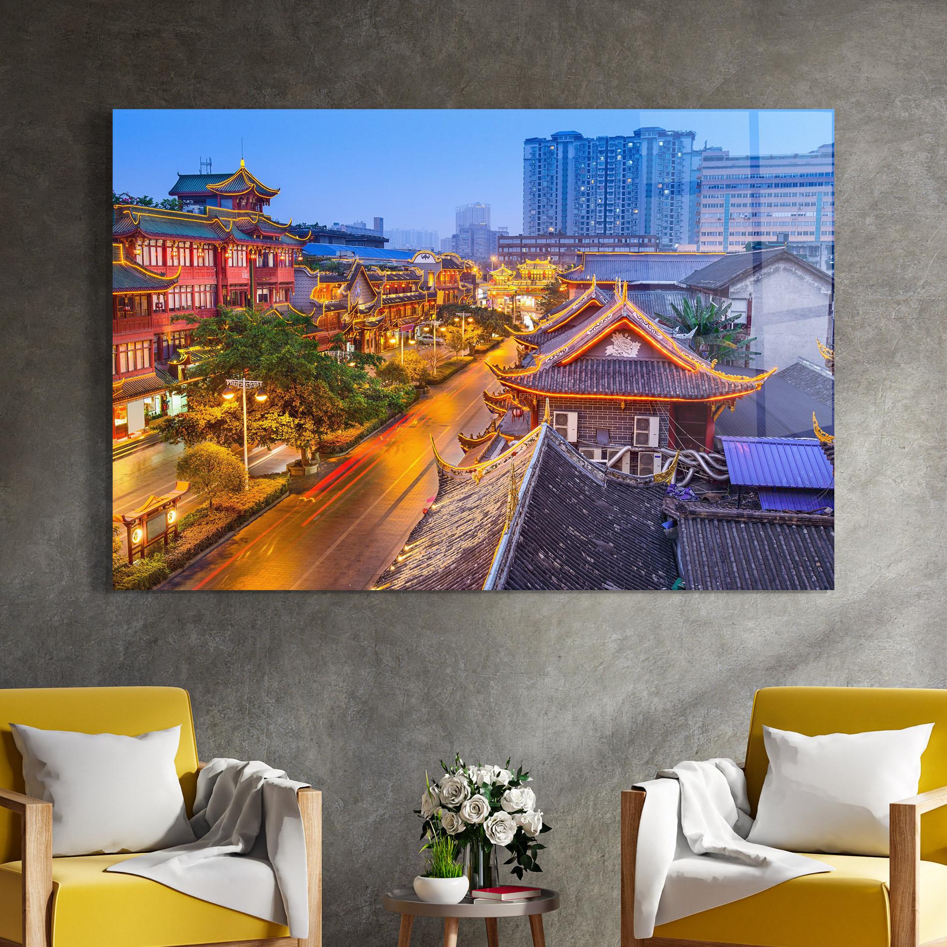 Glasbild Chengdu China mockup 4