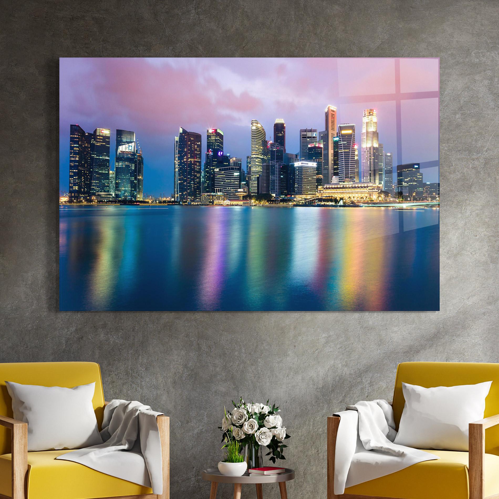 Glasbild Hong Kong Skyline mockup 4