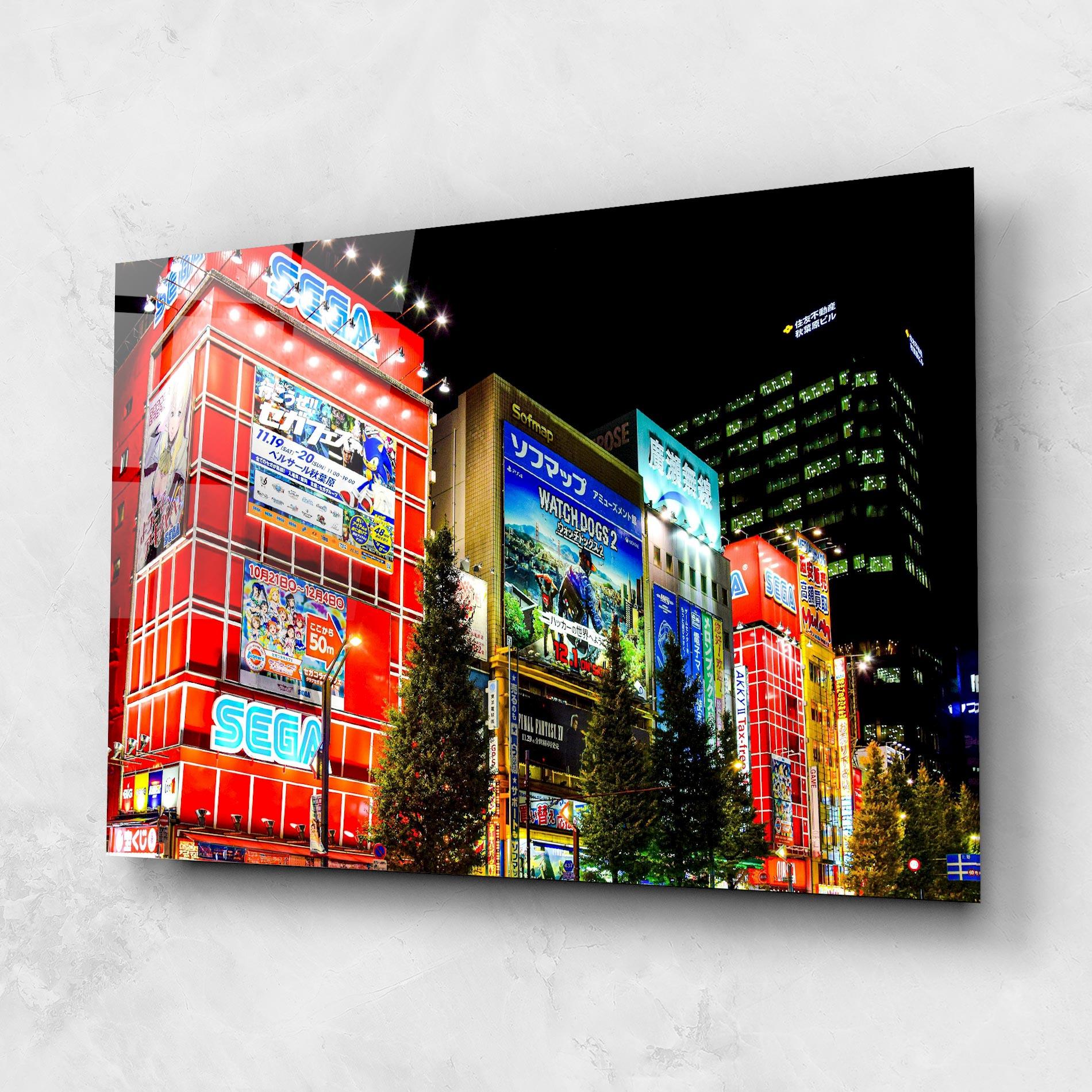 Glasbild Akihabara Night mockup 1