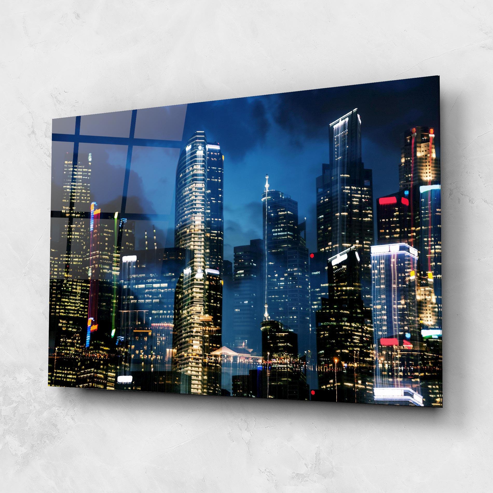 Glasbild Singapore Night mockup 1