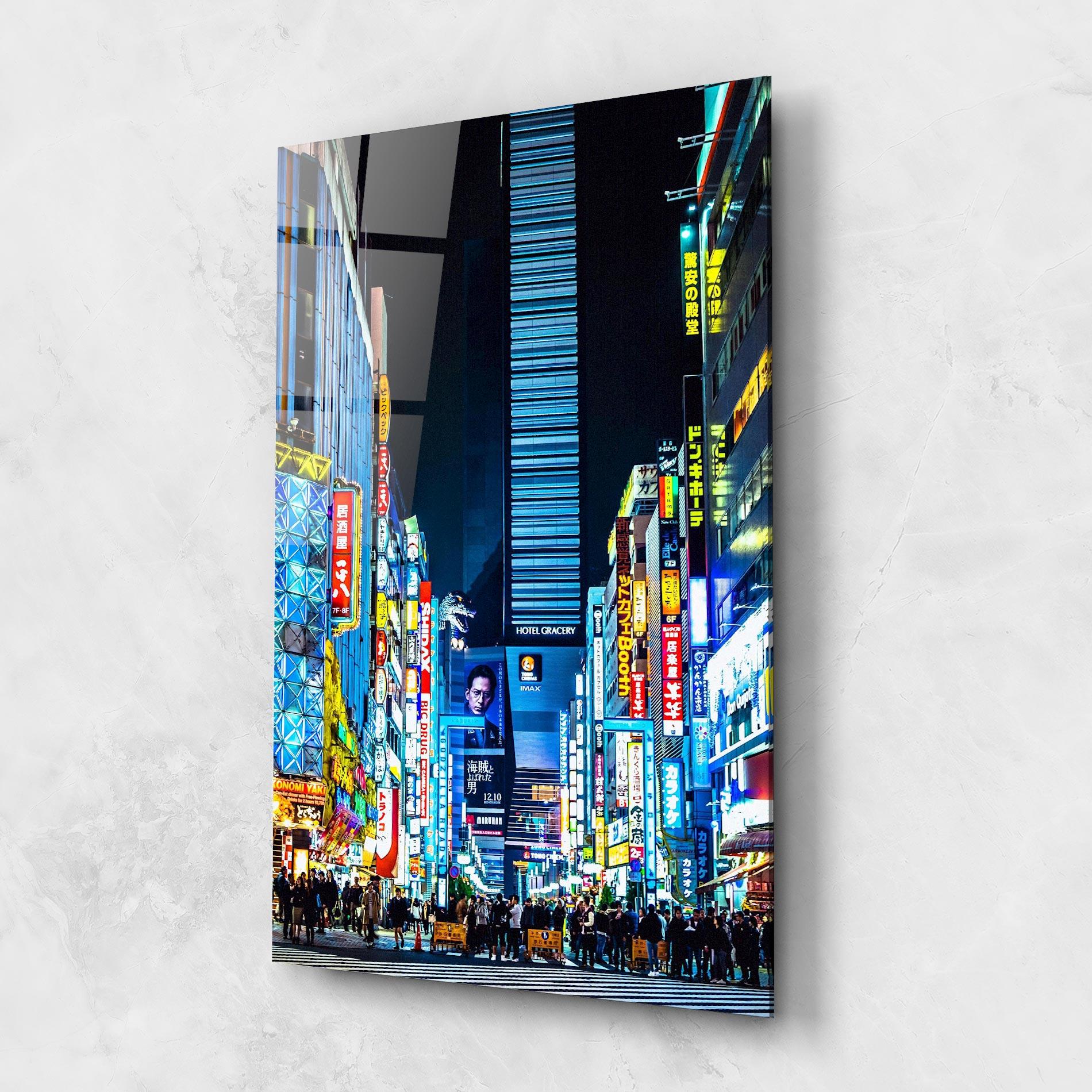 Glasbild Colorful City Lights mockup 1