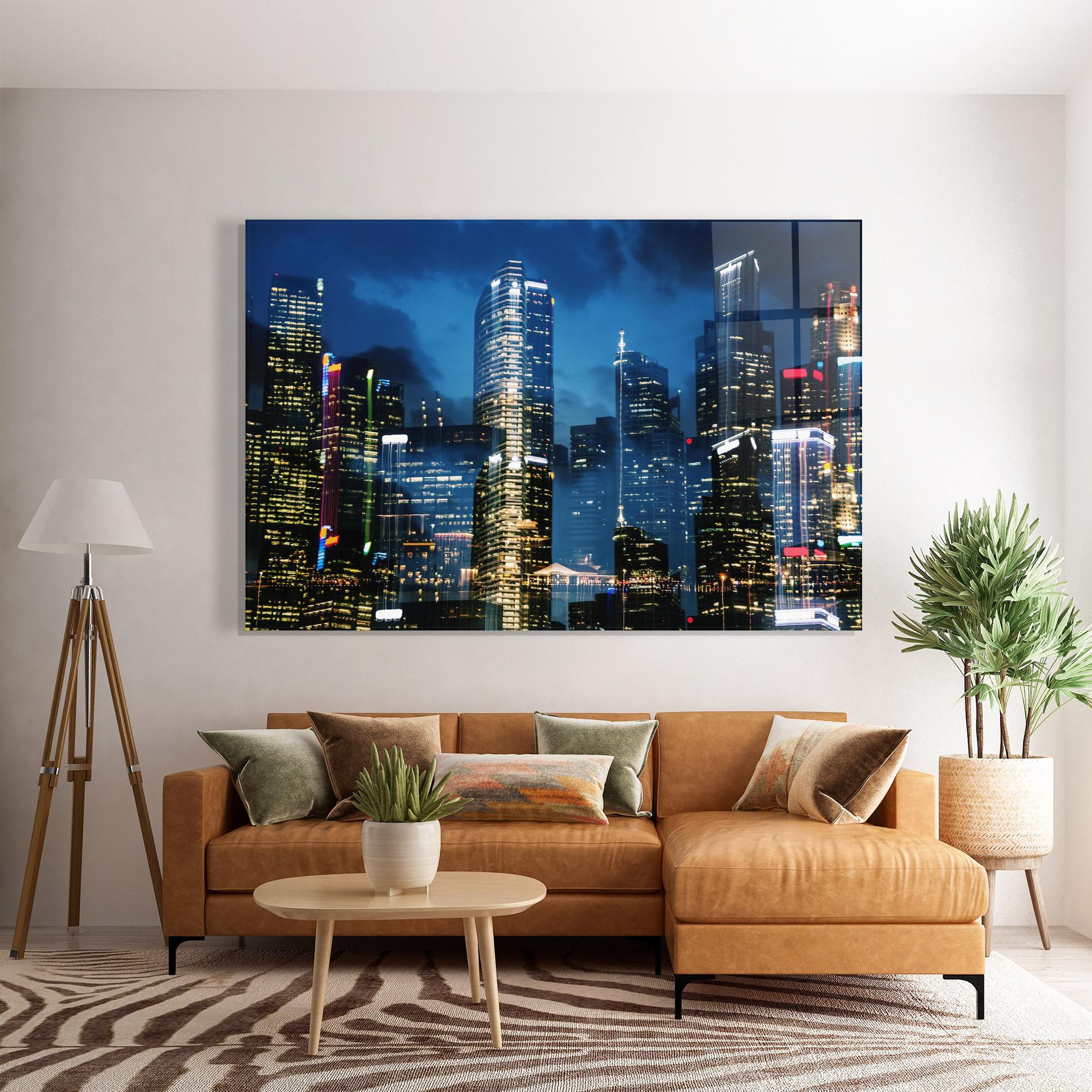 Glasbild Singapore Night mockup 7