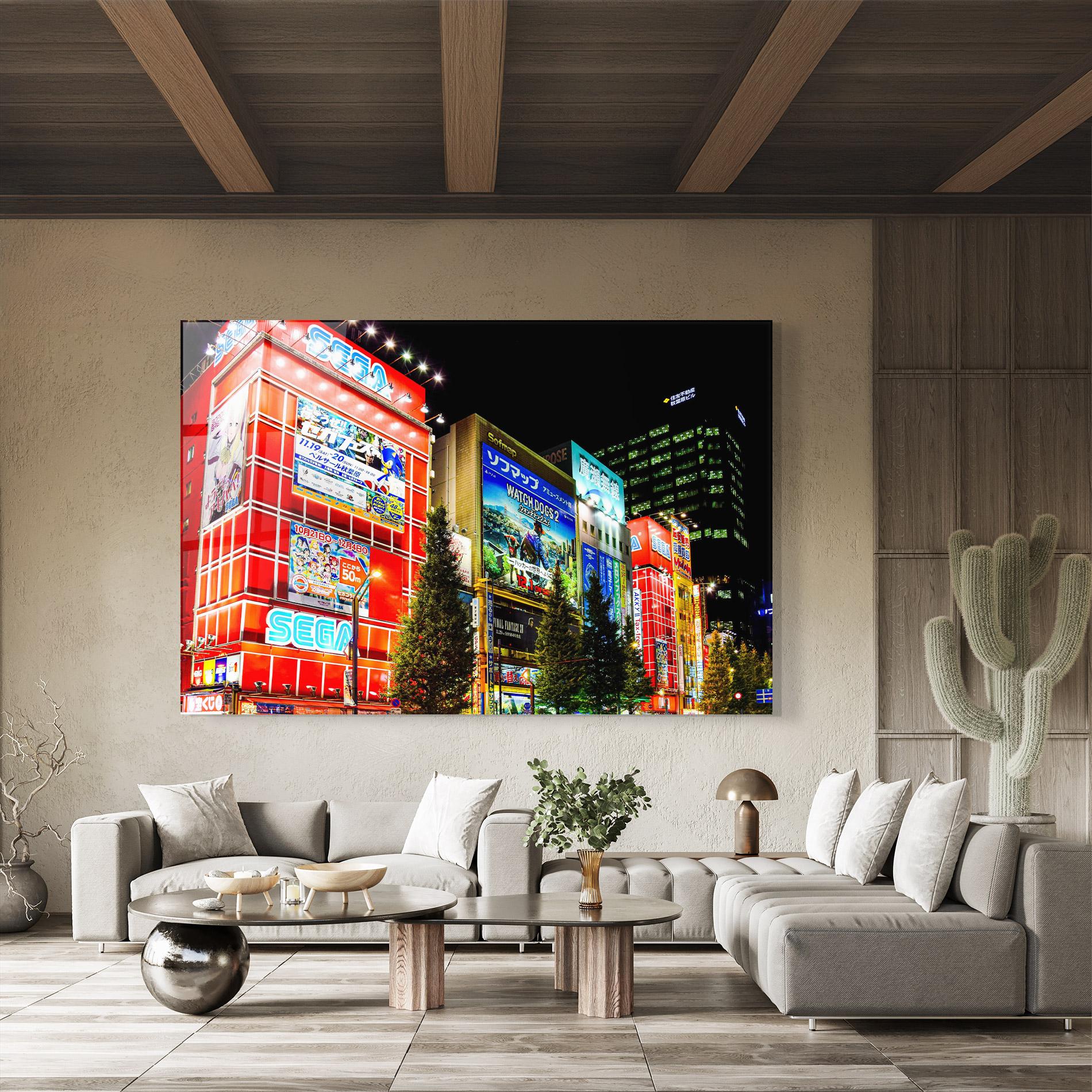 Glasbild Akihabara Night mockup 8