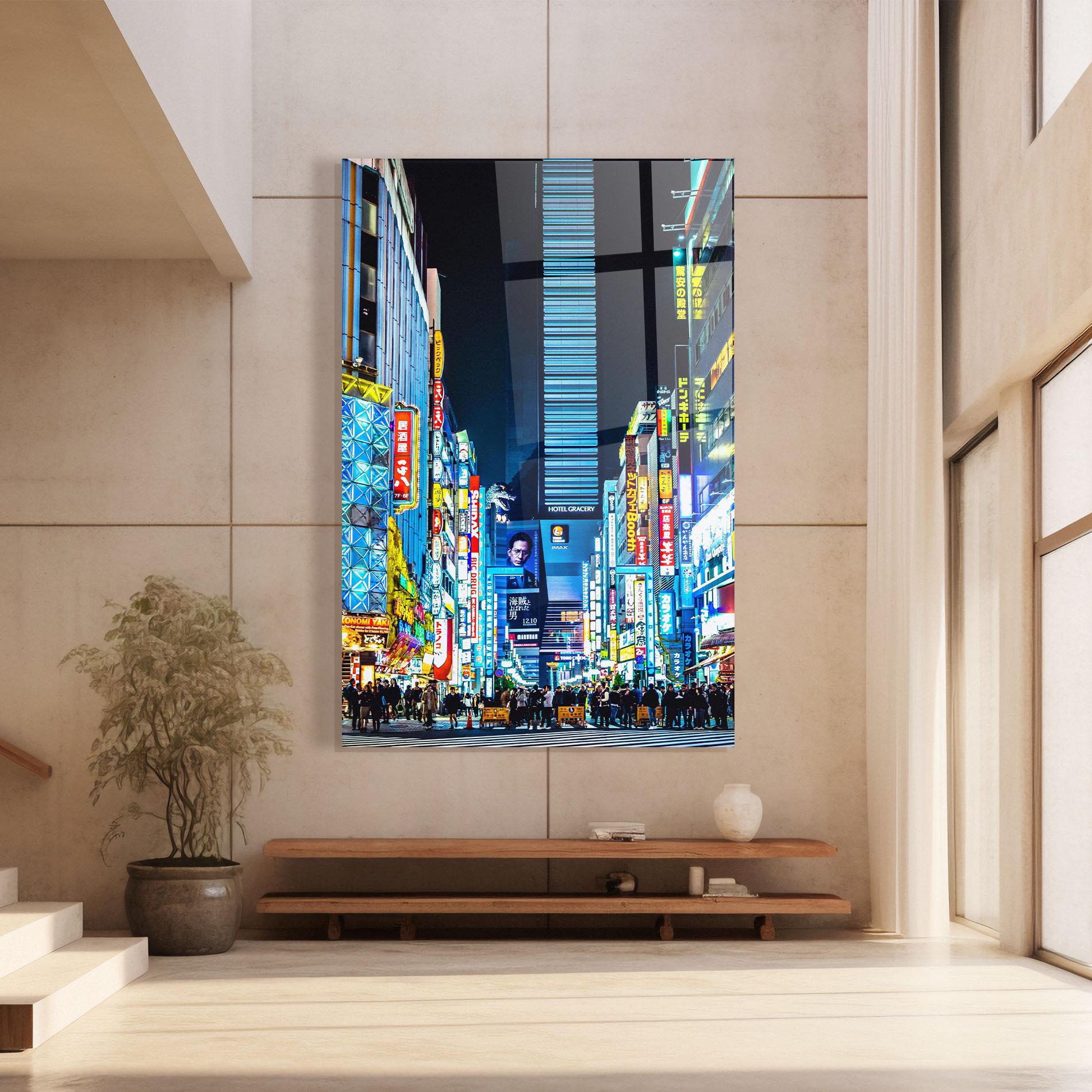 Glasbild Colorful City Lights mockup 8