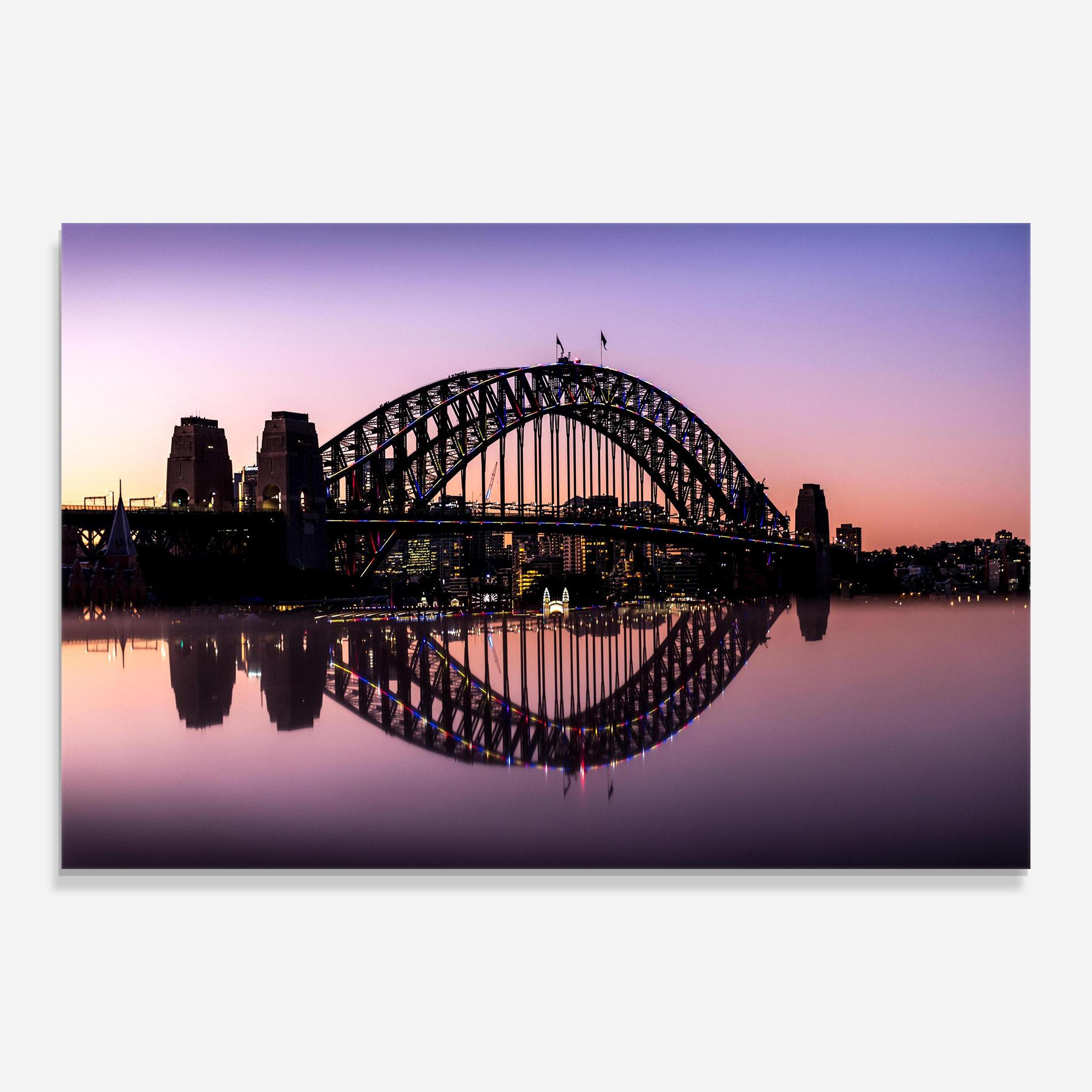 Glasbild Purple Night Sydney mockup 0