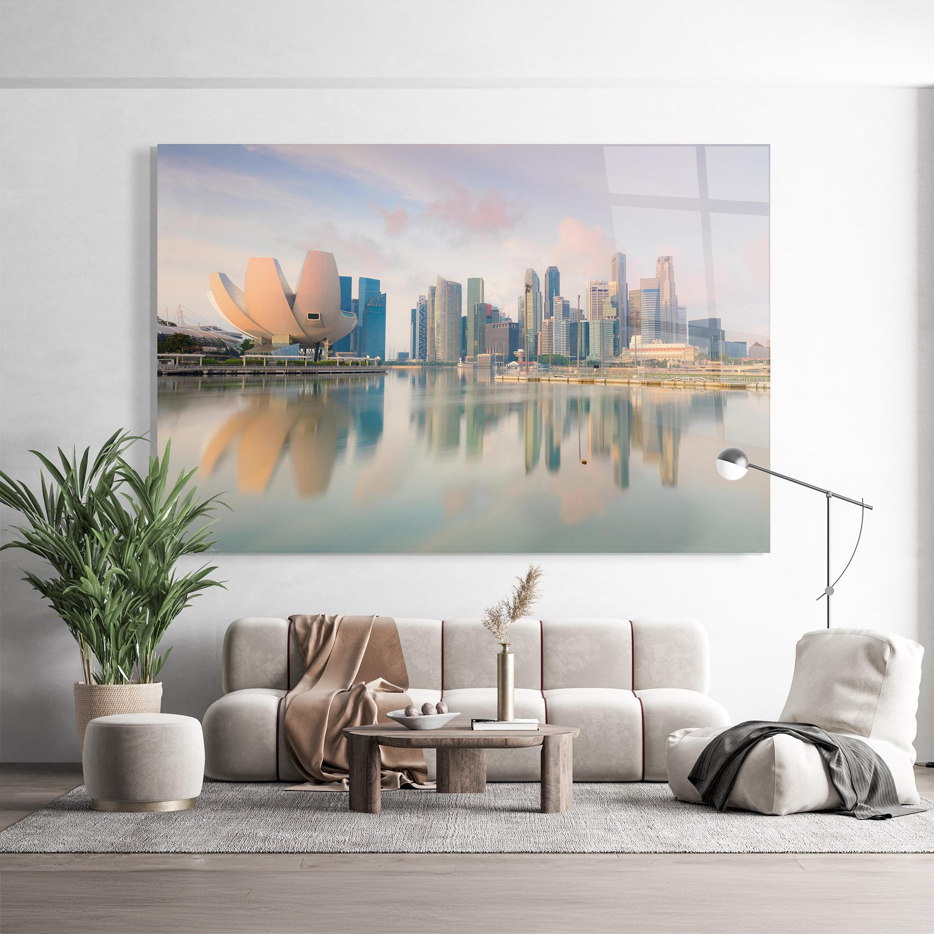 Glasbild Singapore Buildings mockup 9