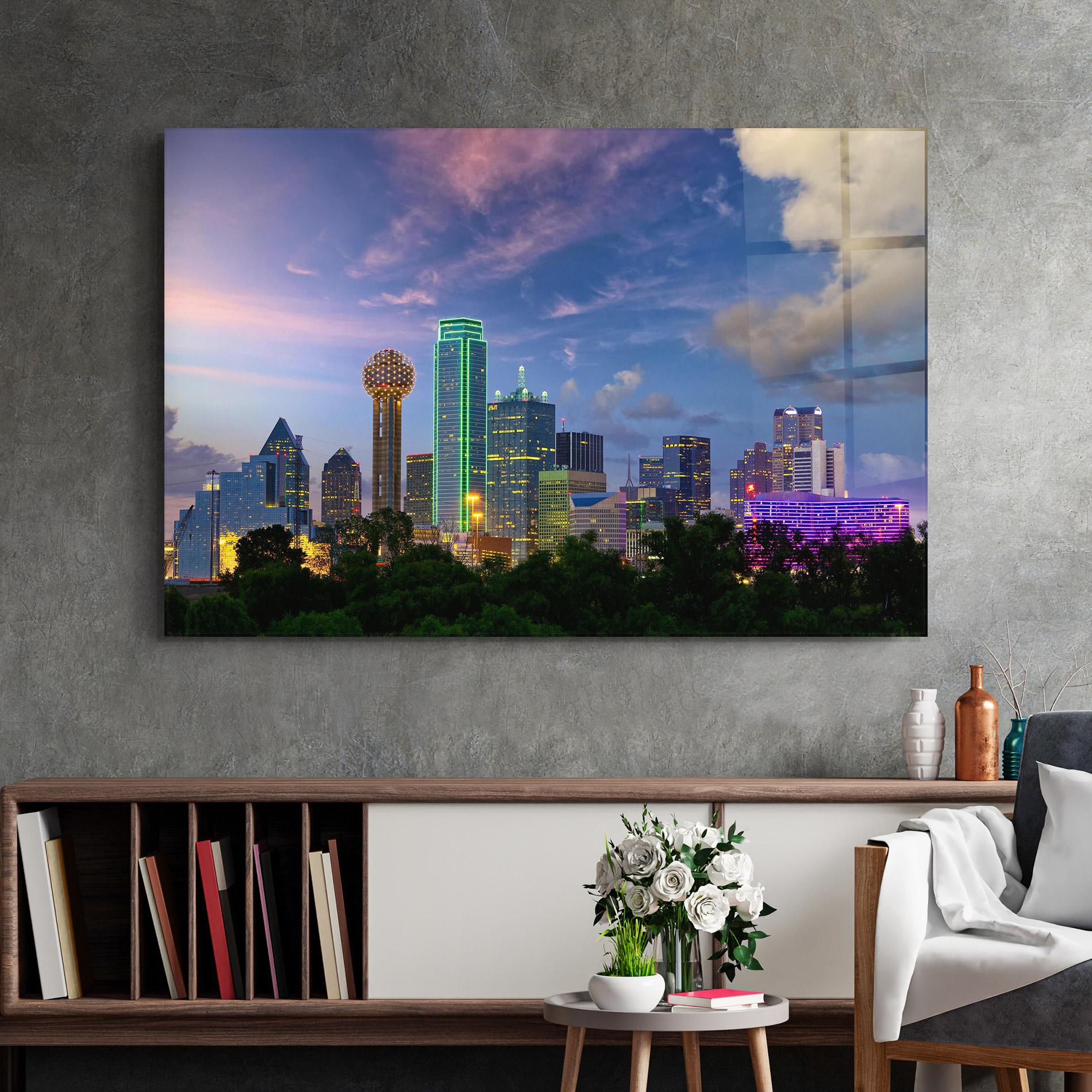 Glasbild Dallas Dusk mockup 2