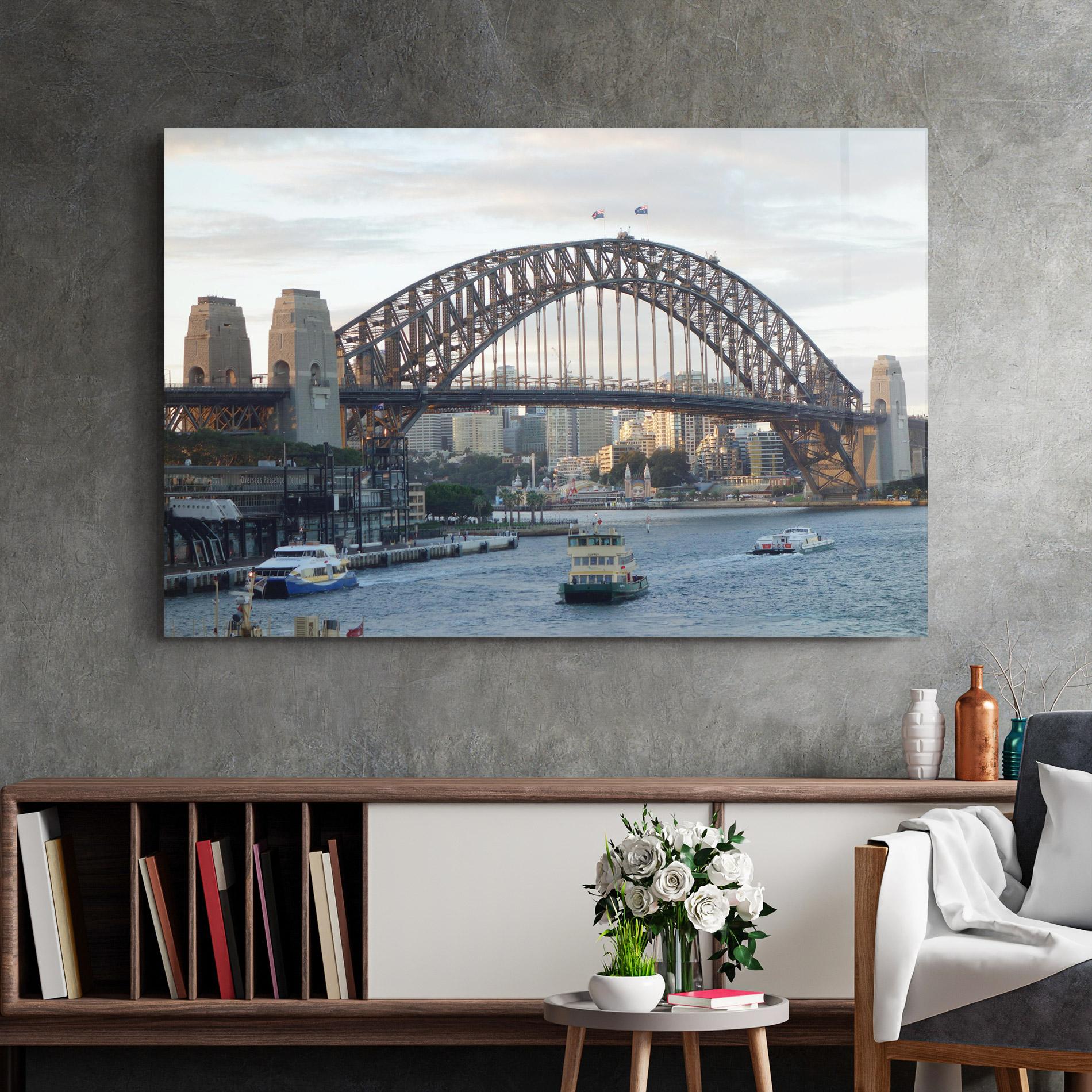 Glasbild Harbour Bridge View mockup 2