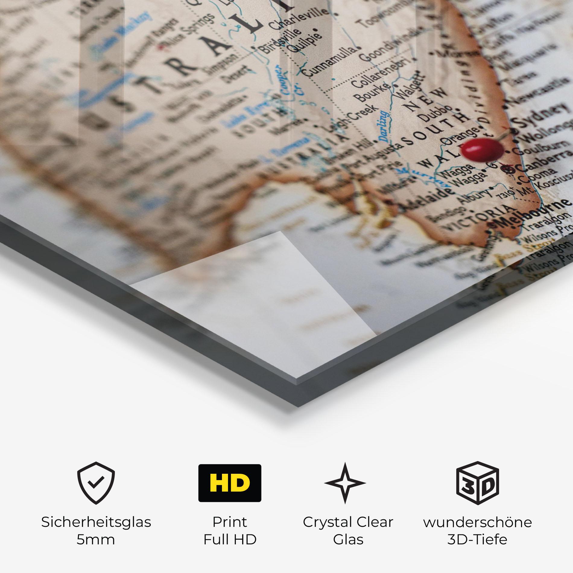 Glasbild Australia Map mockup 3