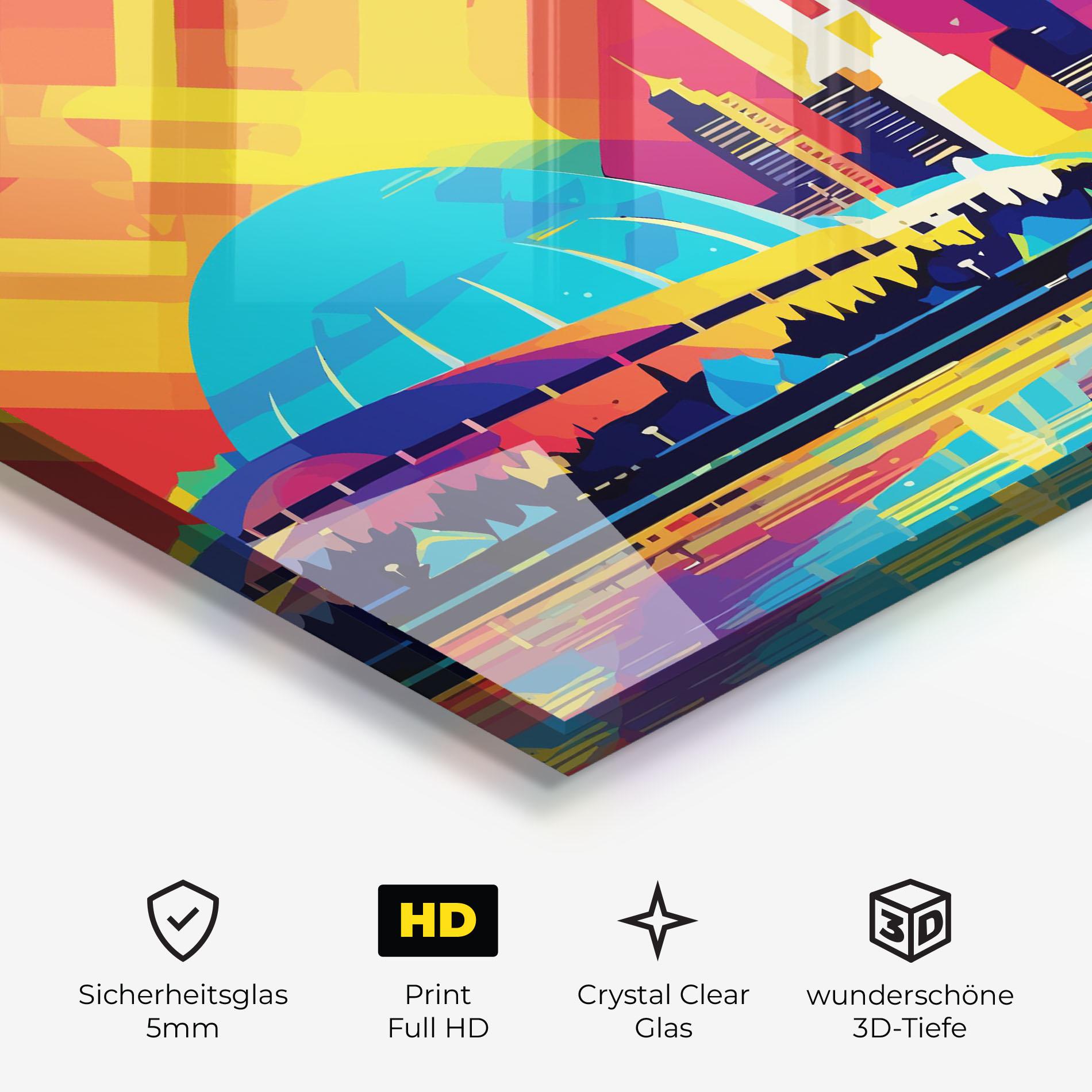 Glasbild Blue Olympic Stadium mockup 3