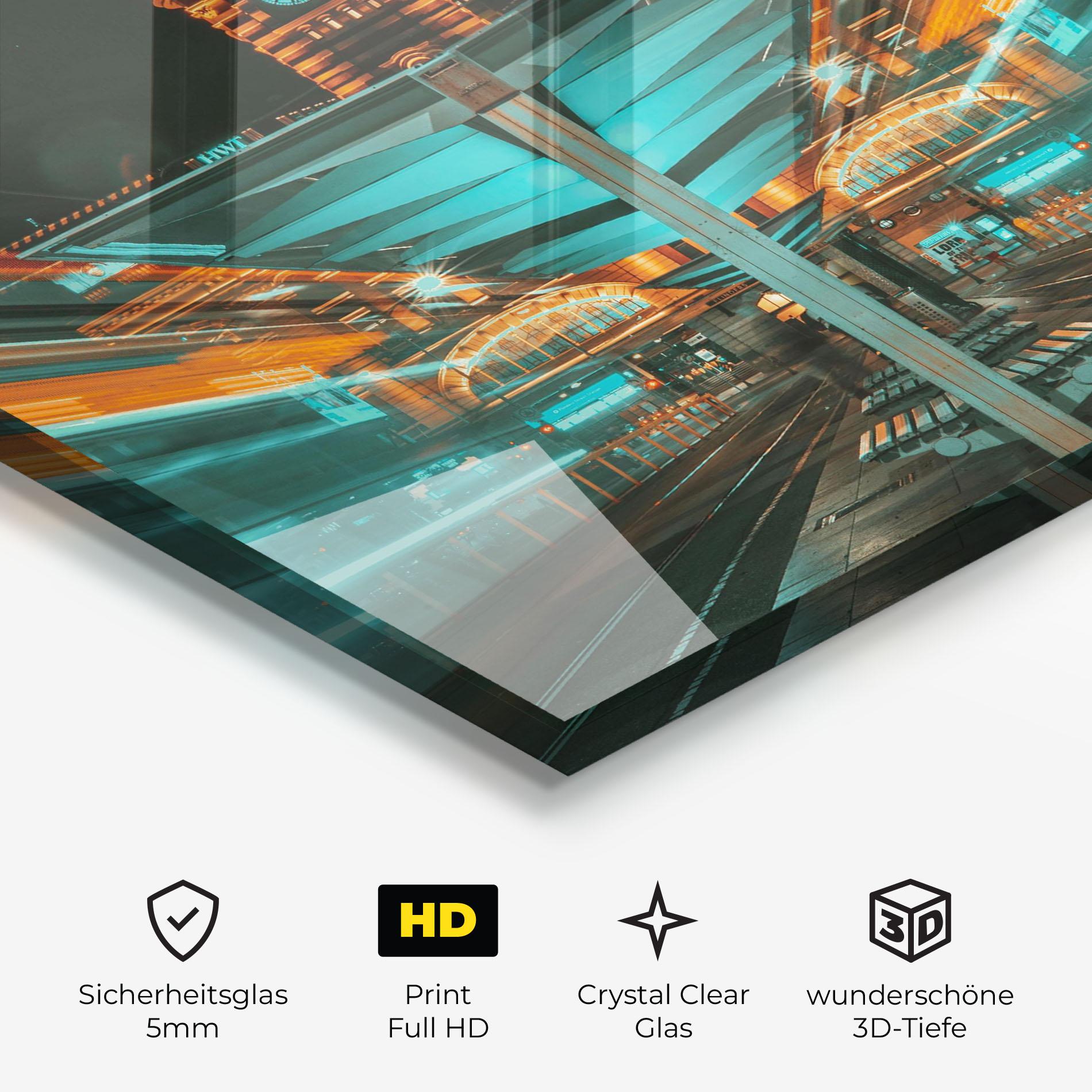 Glasbild Clock Tower Light mockup 3