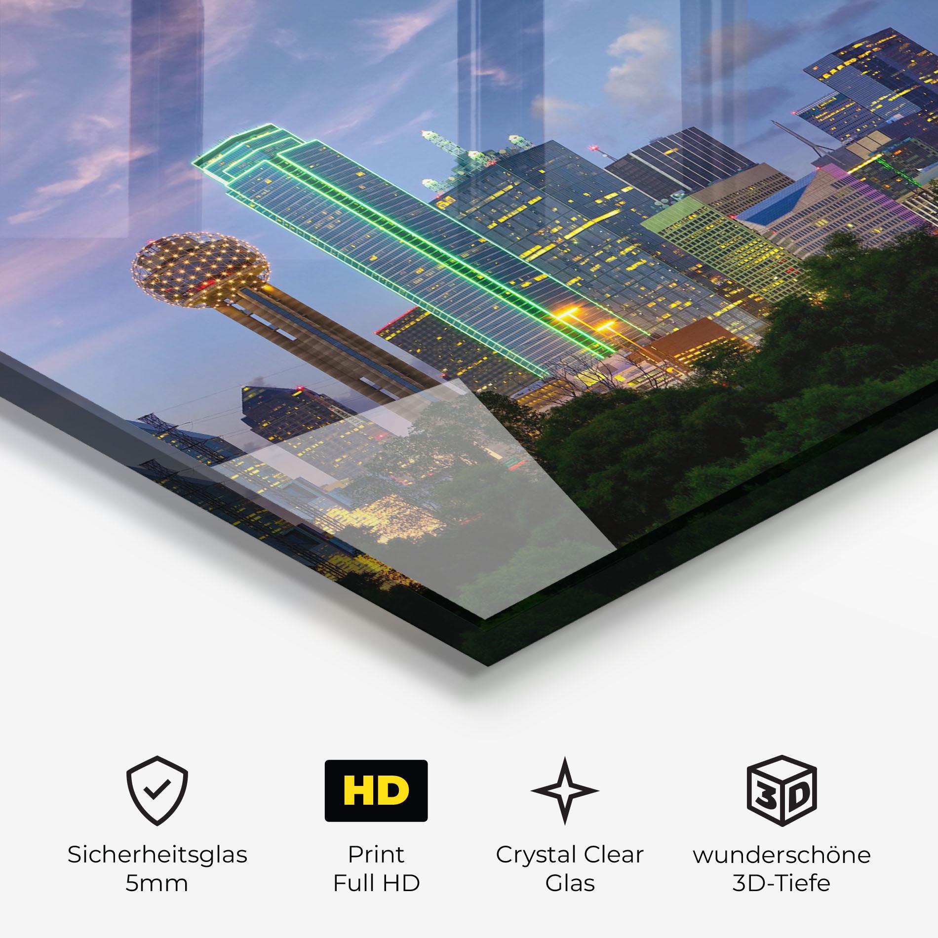 Glasbild Dallas Dusk mockup 3
