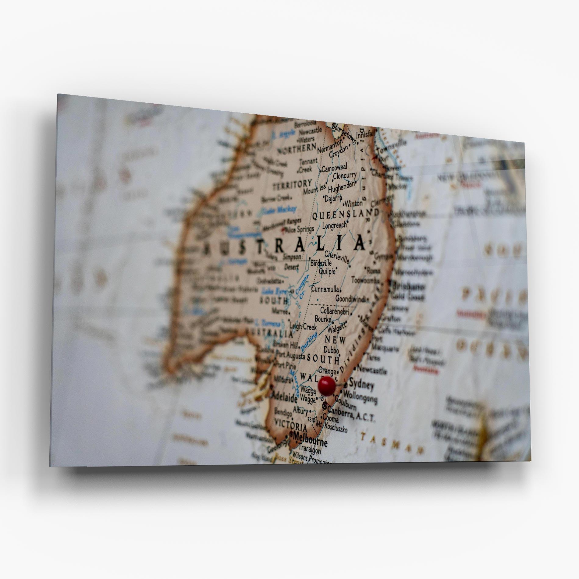 Glasbild Australia Map mockup 6