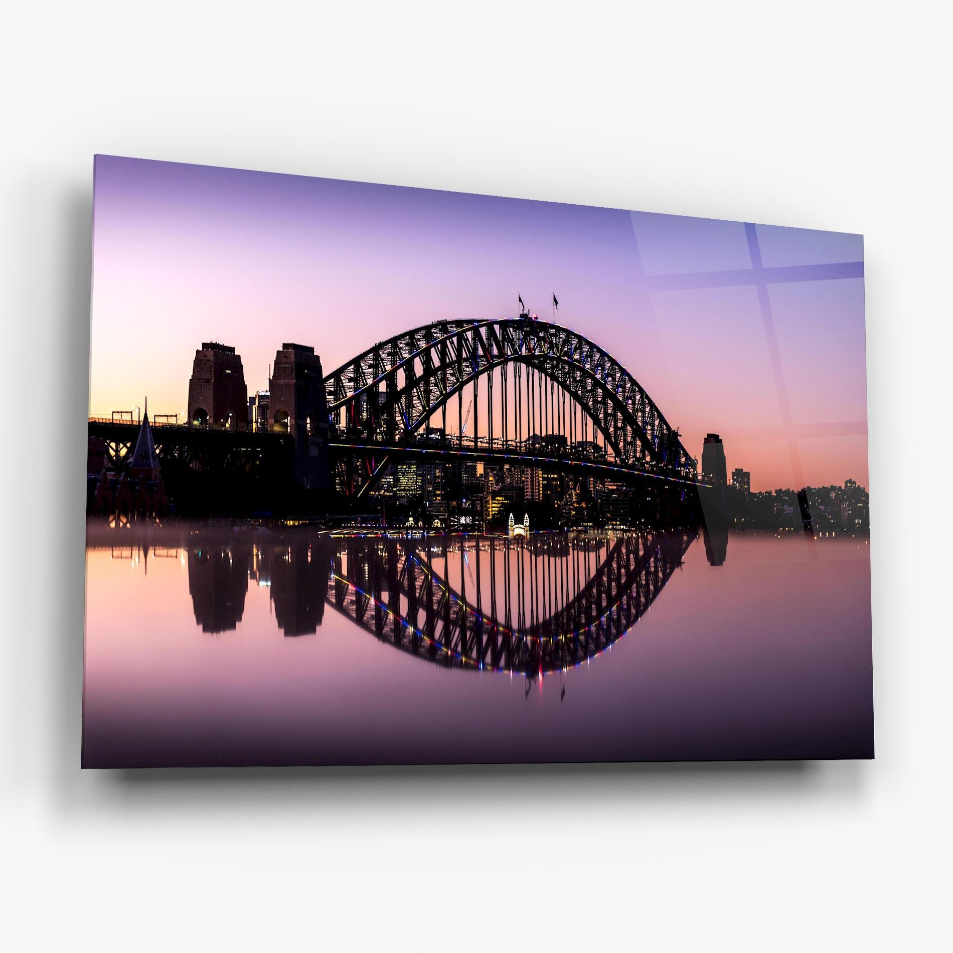 Glasbild Purple Night Sydney mockup 6