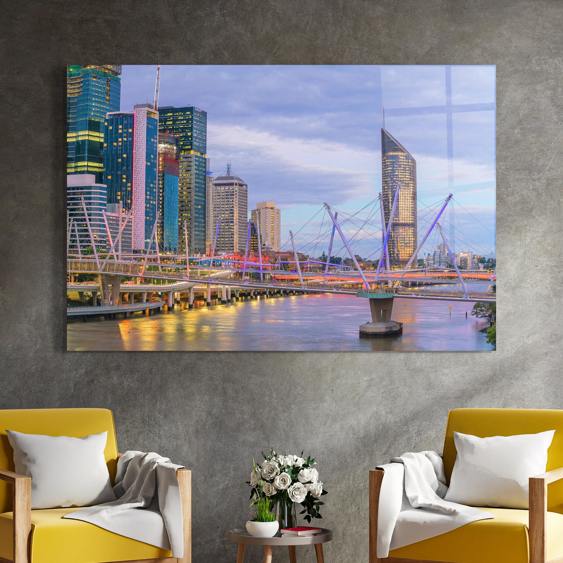 Glasbild Brisbane River Australia mockup 4