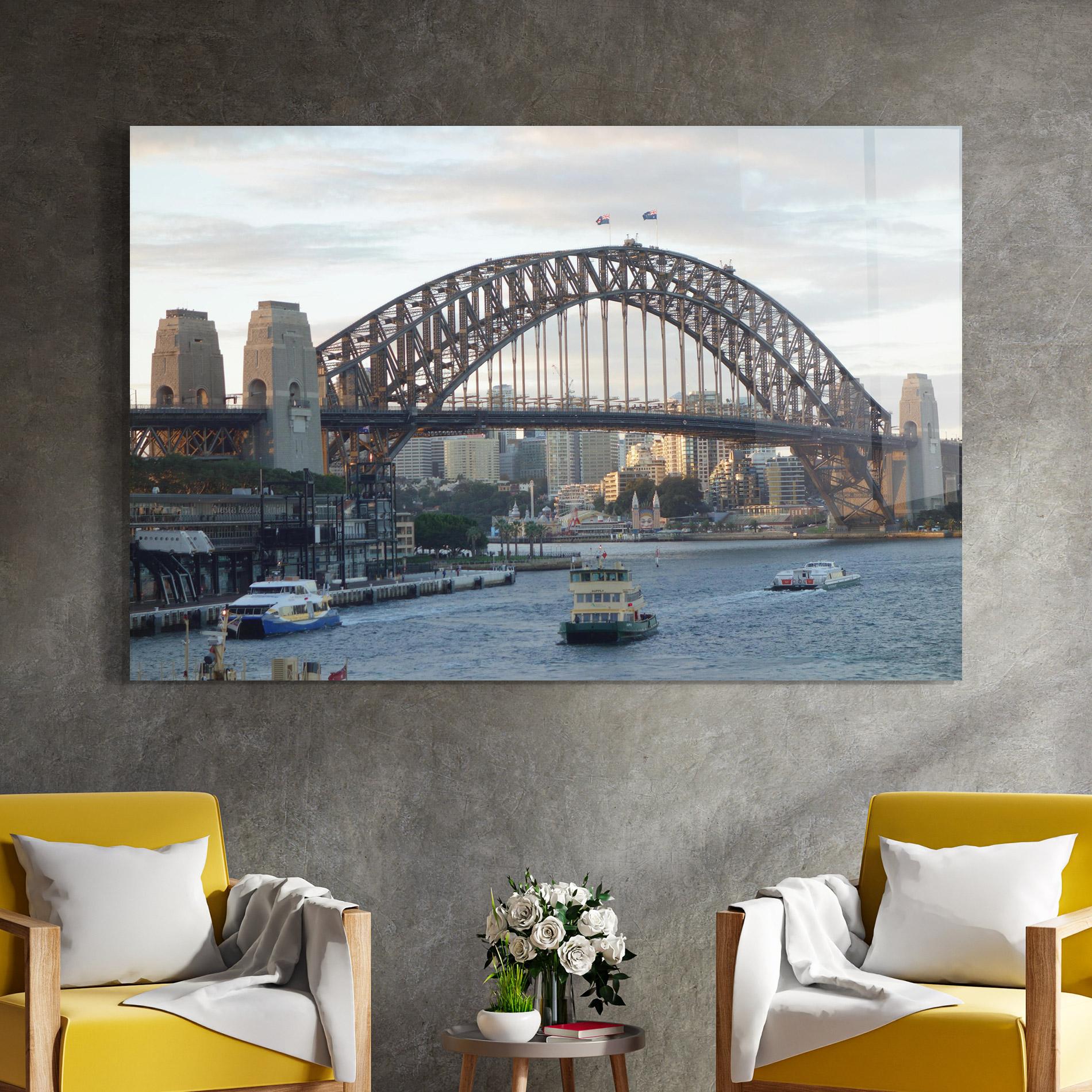 Glasbild Harbour Bridge View mockup 4