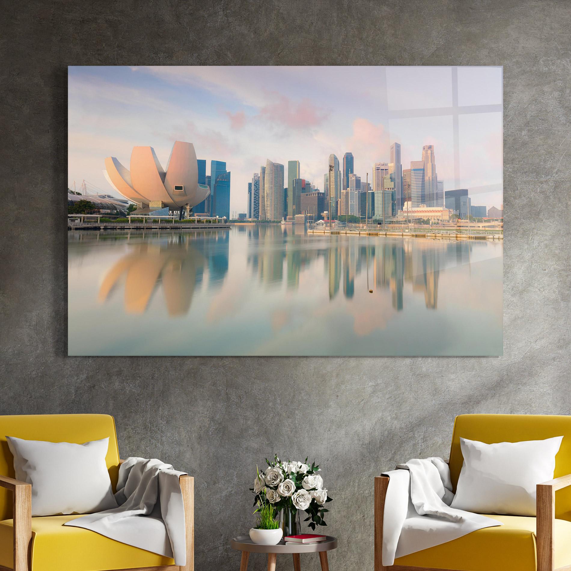 Glasbild Singapore Buildings mockup 4
