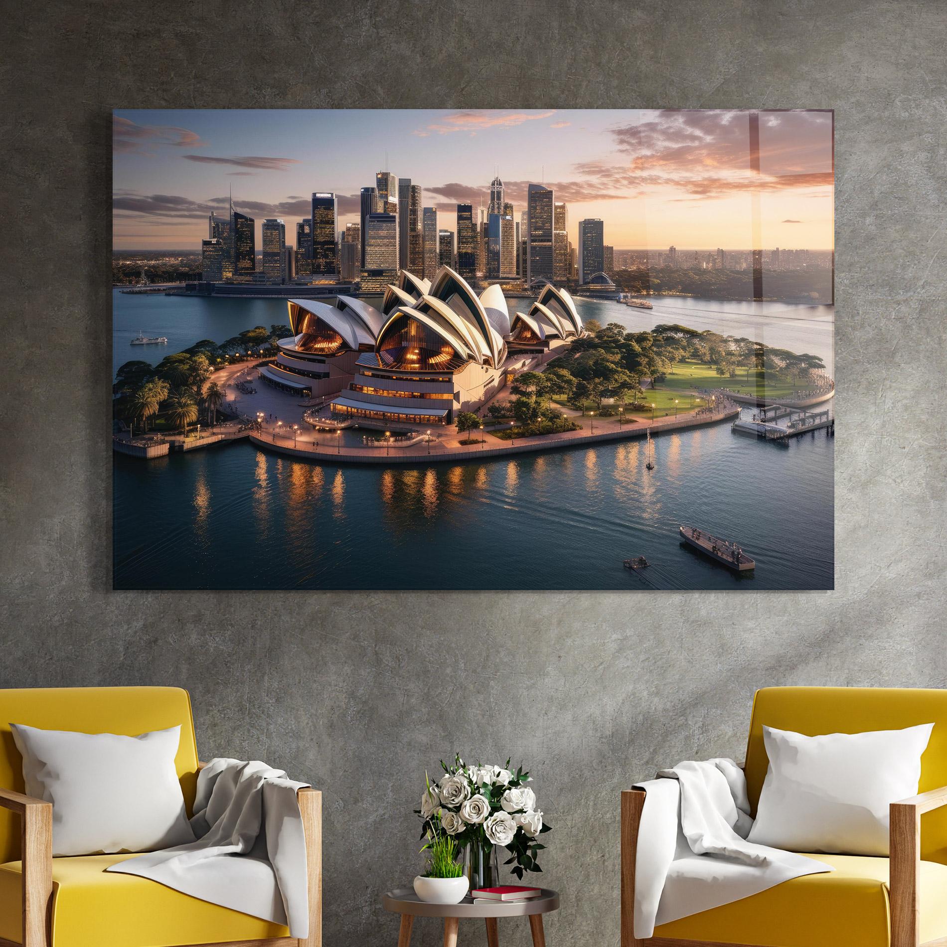 Glasbild Sydney Australia Sunset mockup 4