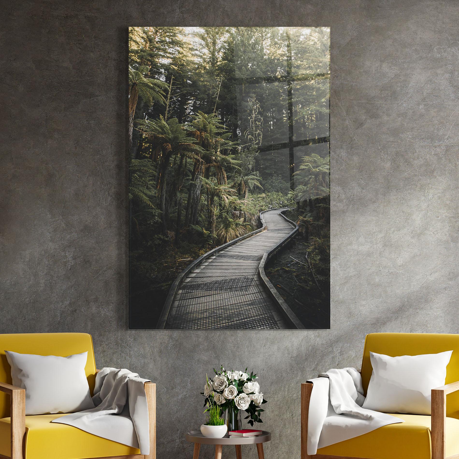 Glasbild Forest Path View mockup 4