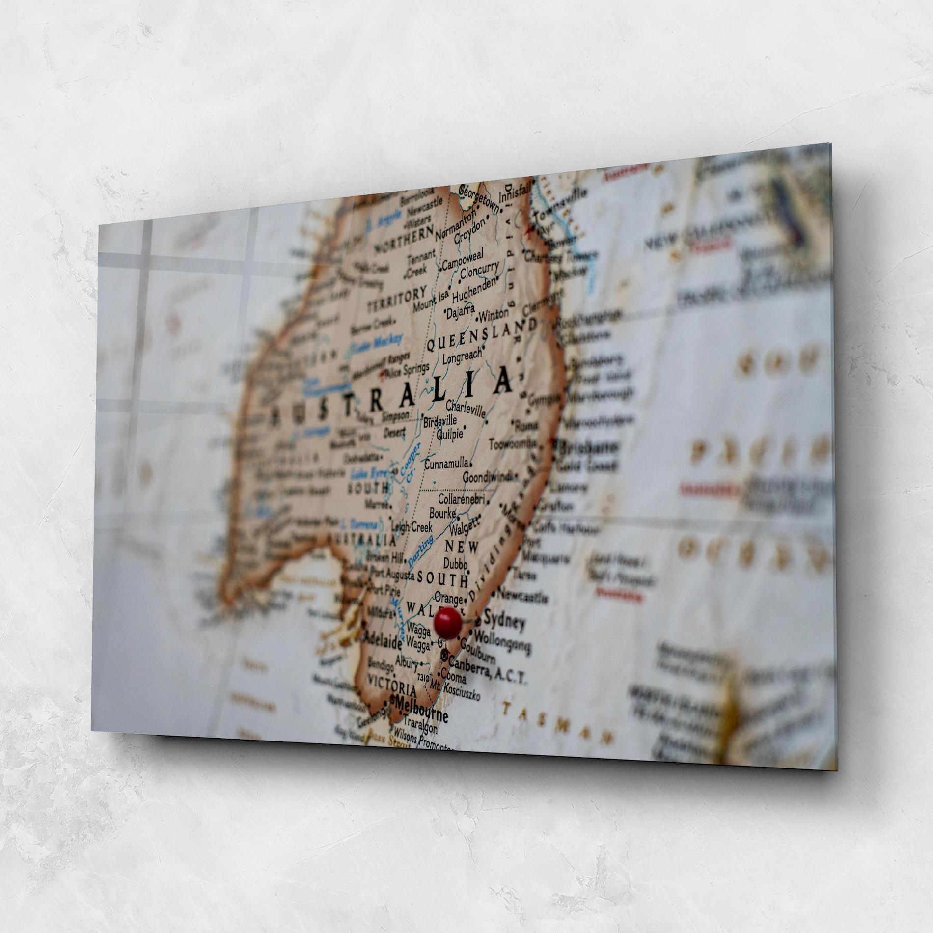 Glasbild Australia Map mockup 1