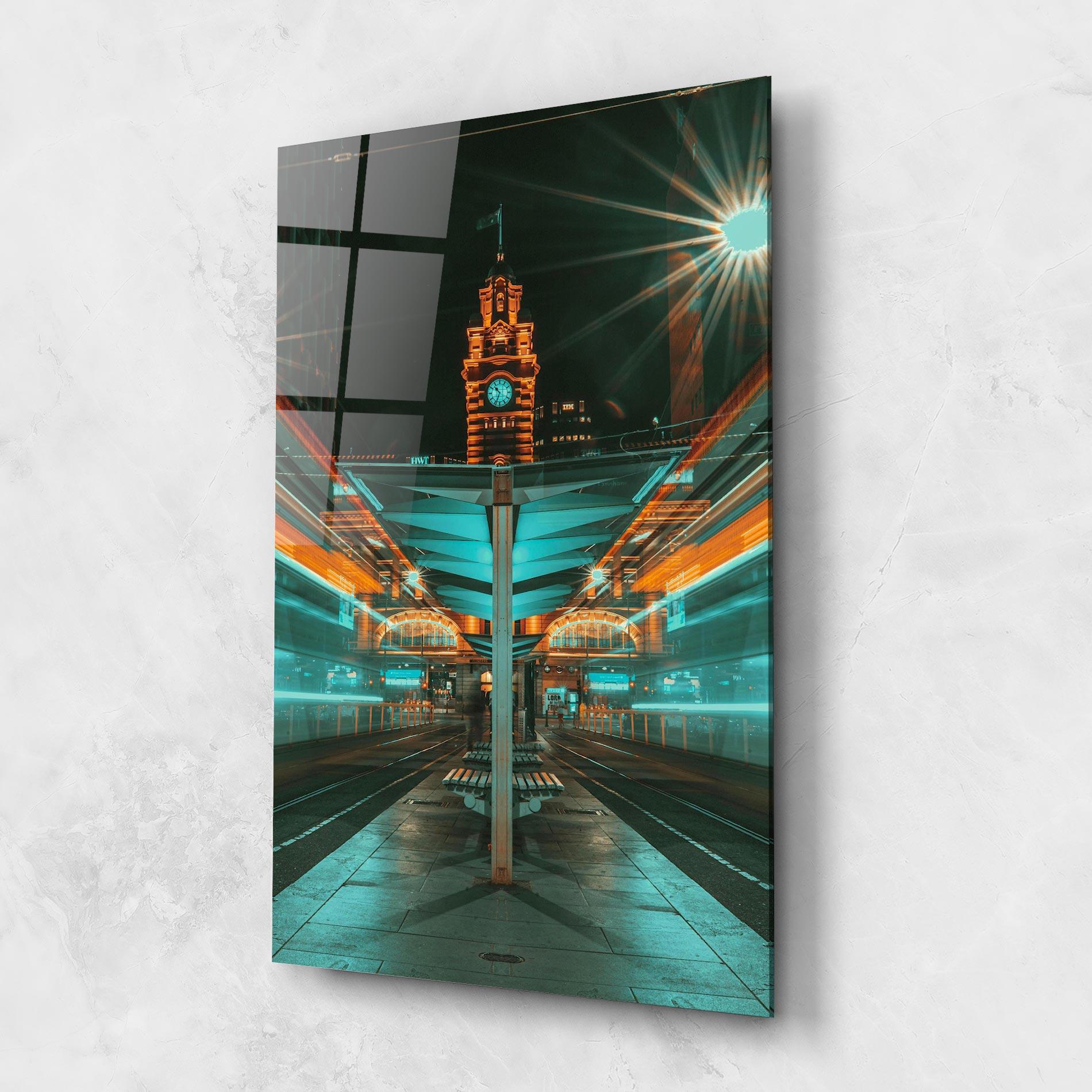 Glasbild Clock Tower Light mockup 1