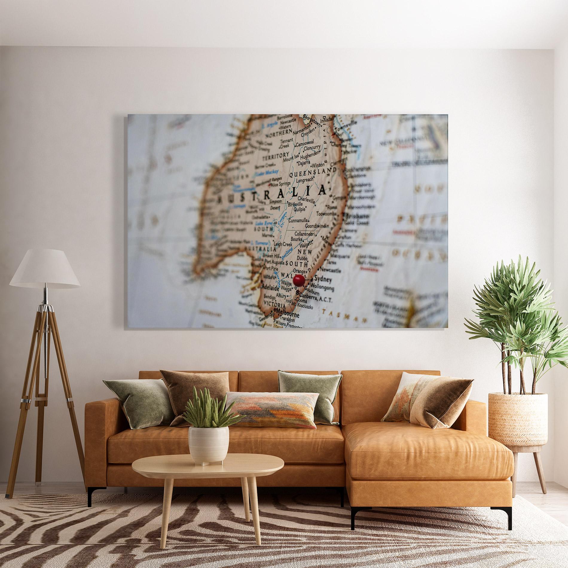Glasbild Australia Map mockup 7