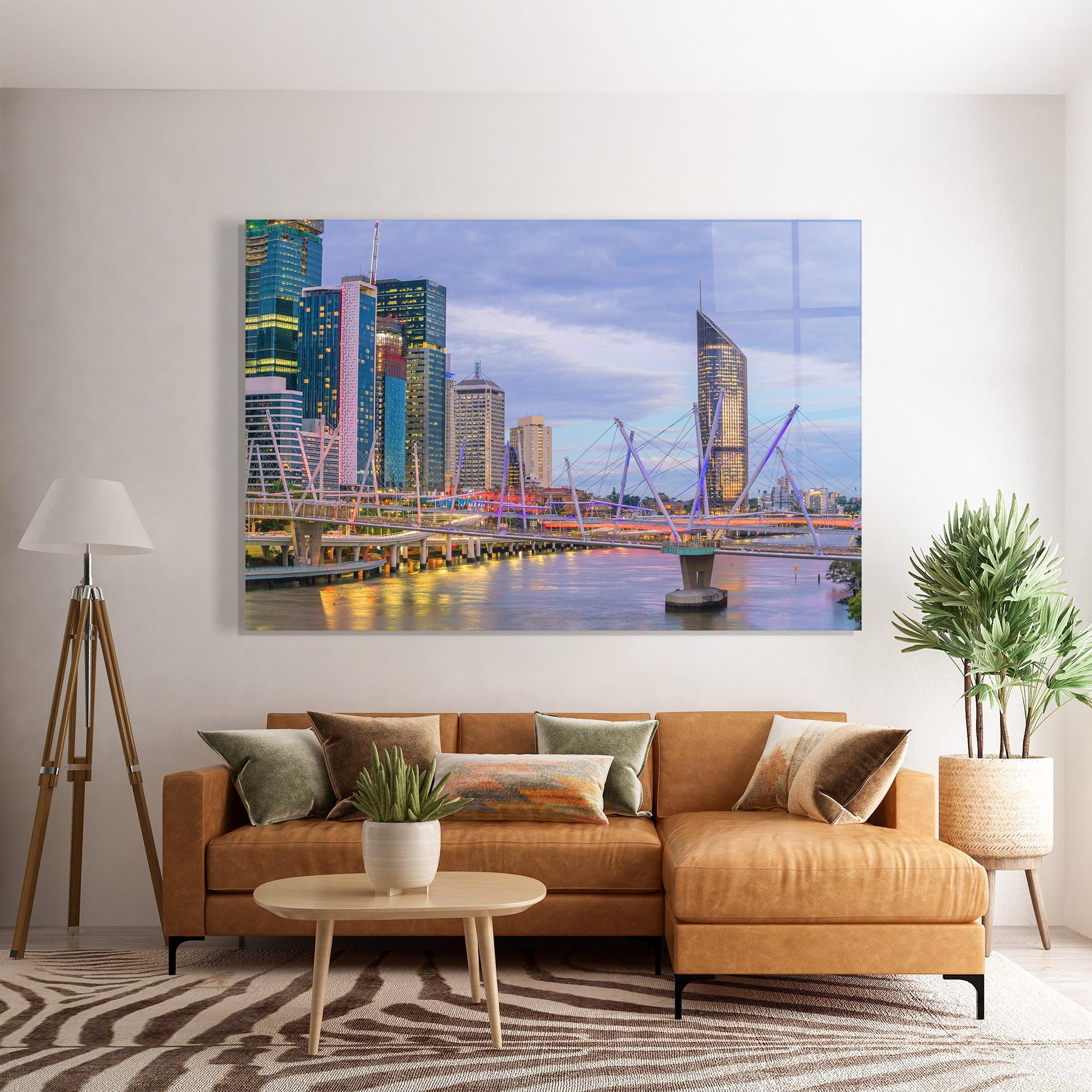 Glasbild Brisbane River Australia mockup 7