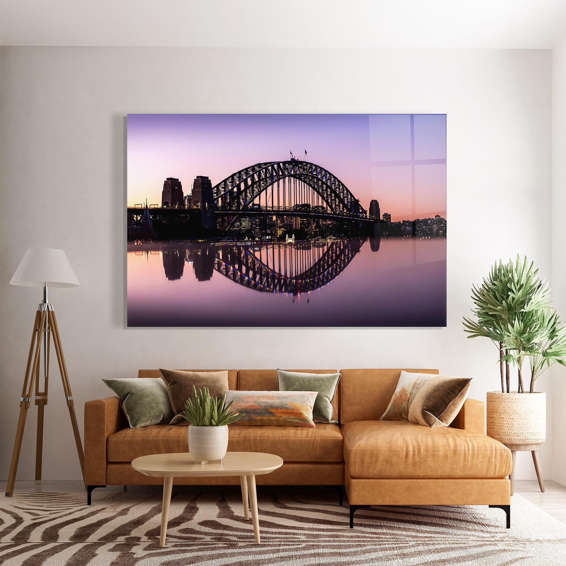 Glasbild Purple Night Sydney mockup 7