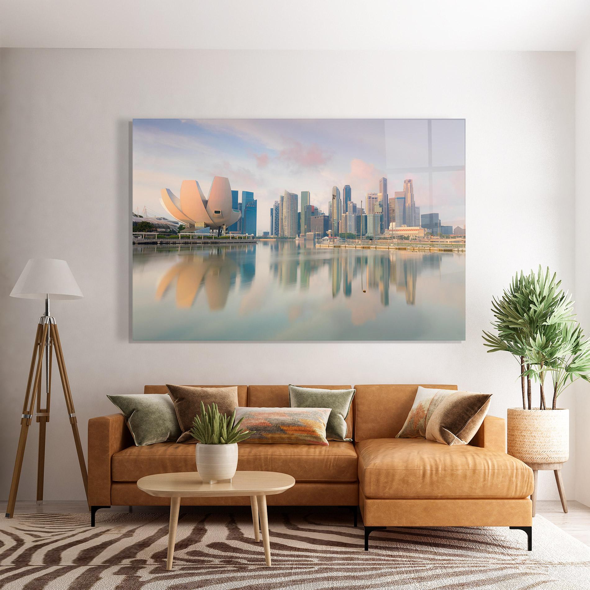 Glasbild Singapore Buildings mockup 7