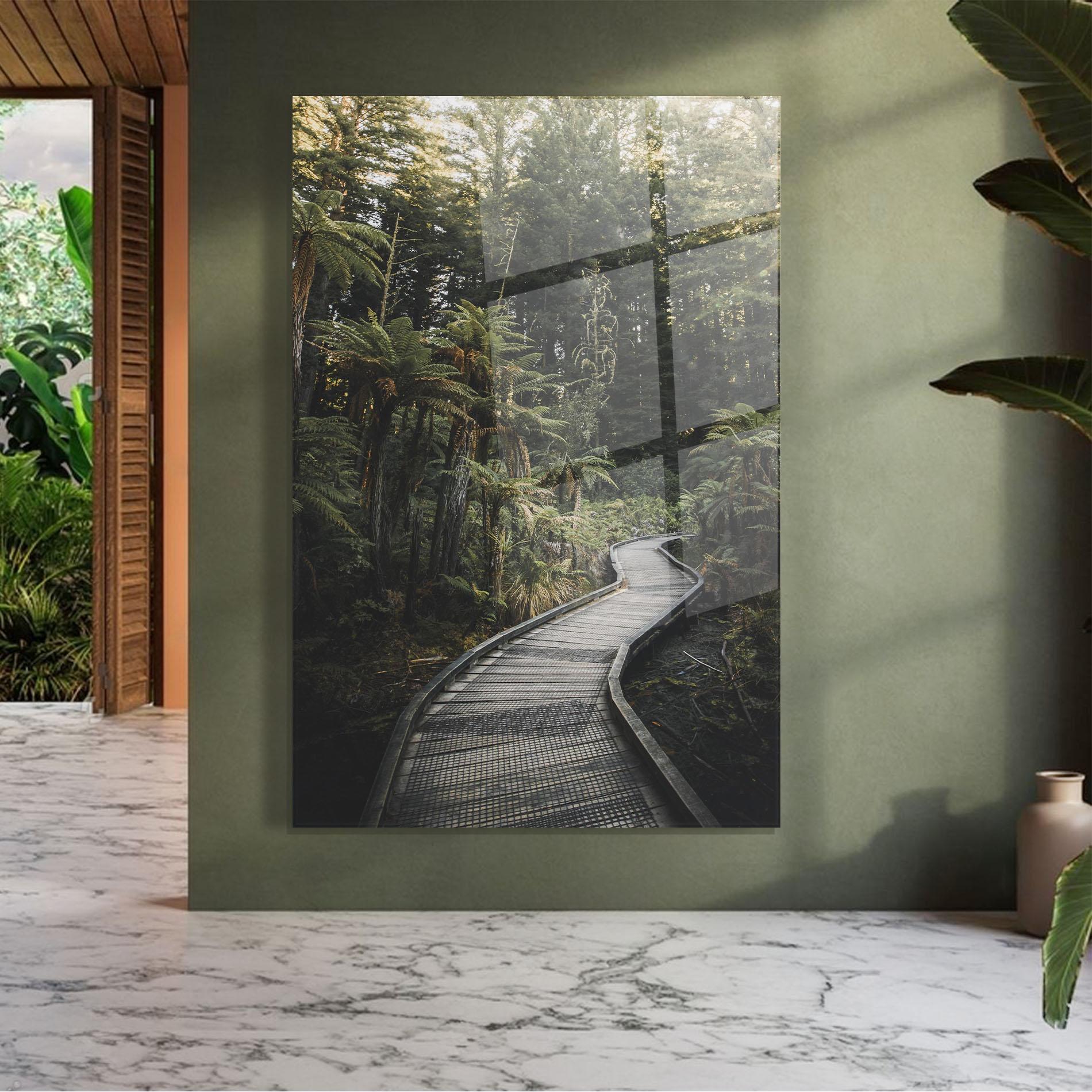 Glasbild Forest Path View mockup 7