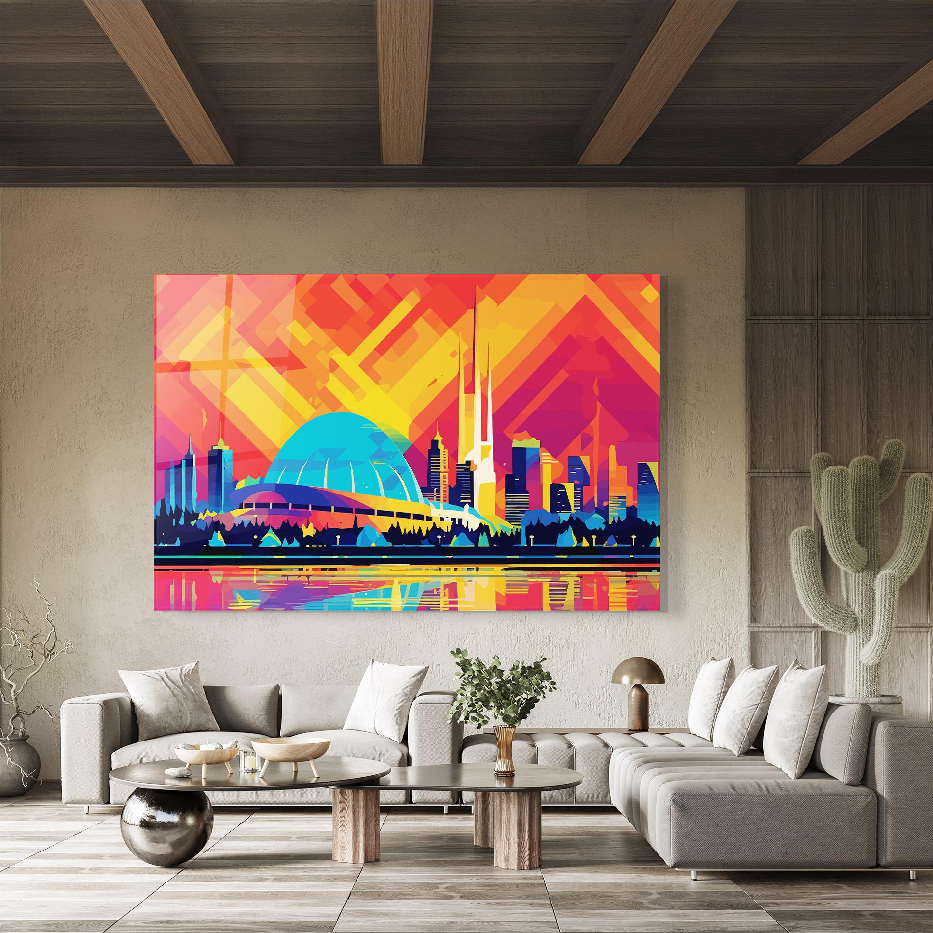 Glasbild Blue Olympic Stadium mockup 8