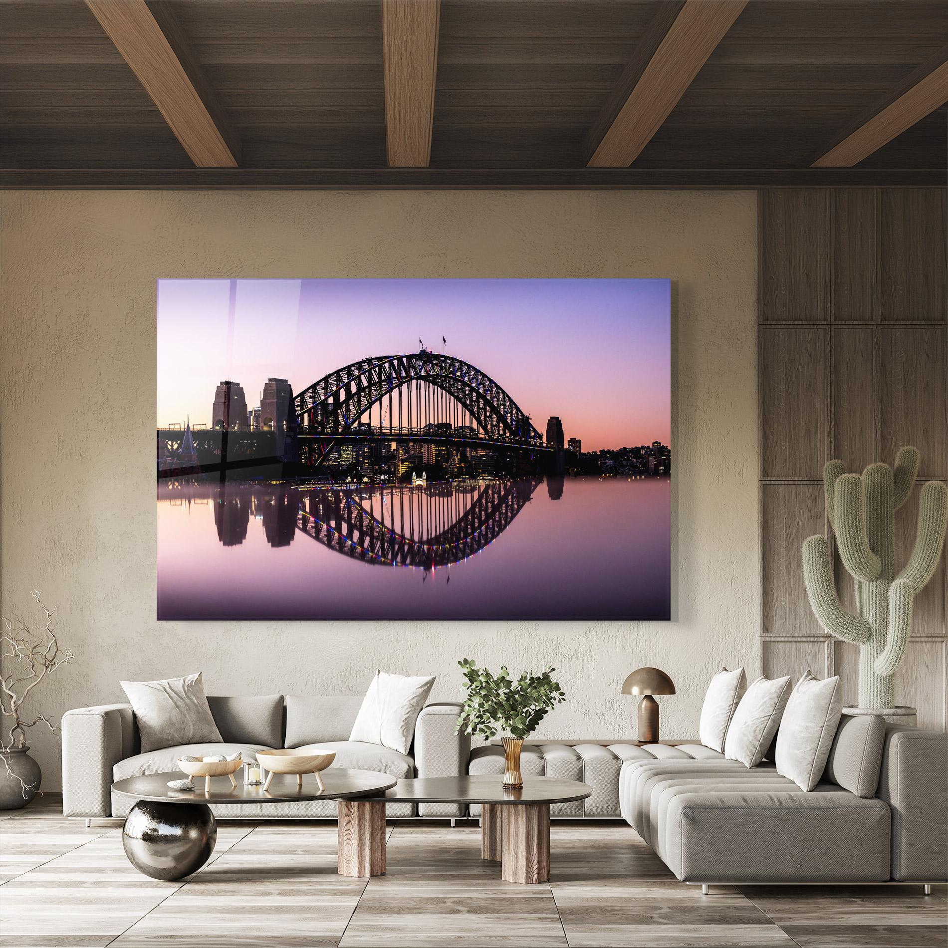 Glasbild Purple Night Sydney mockup 8