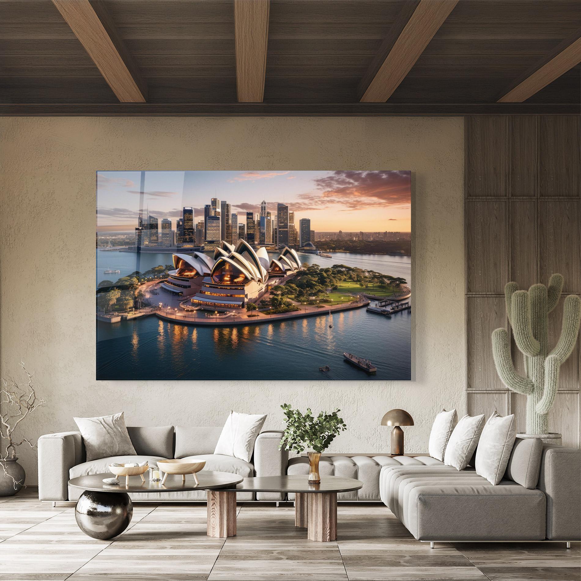 Glasbild Sydney Australia Sunset mockup 8