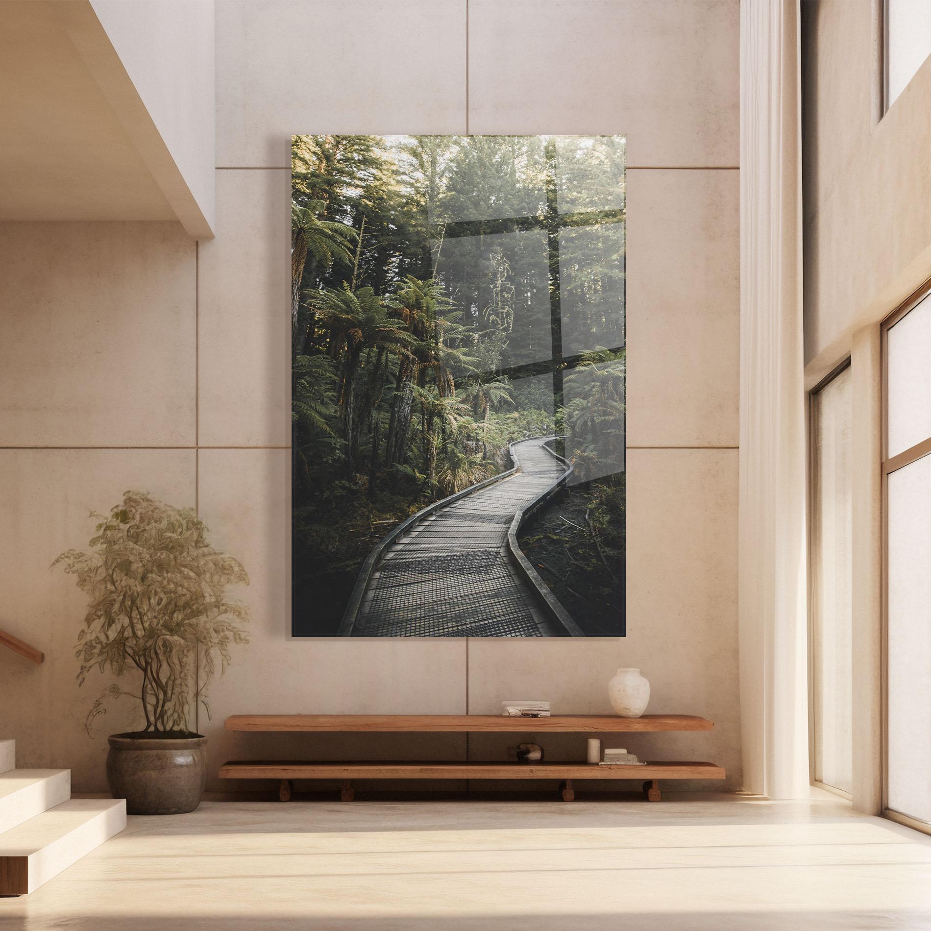 Glasbild Forest Path View mockup 8