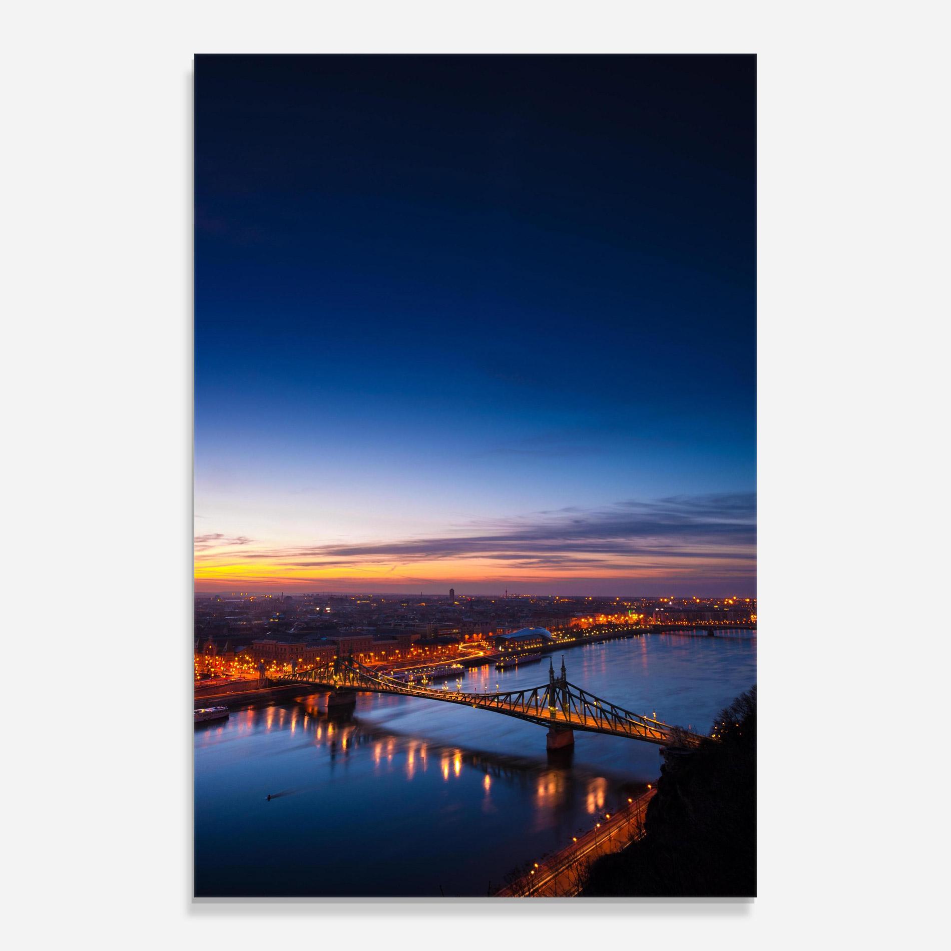 Glasbild Budapest Sunset mockup 0