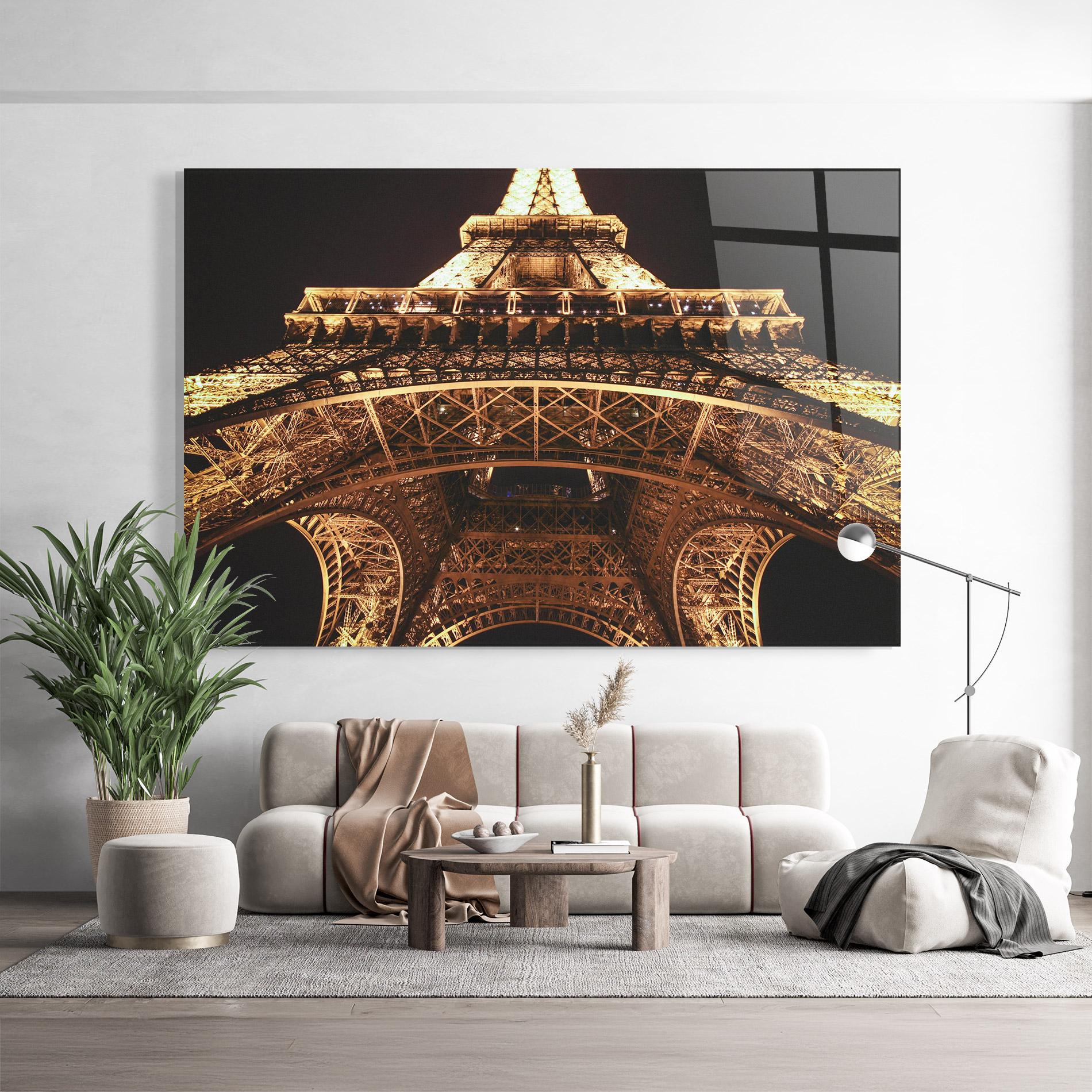 Glasbild Eiffel Tower At Night mockup 9