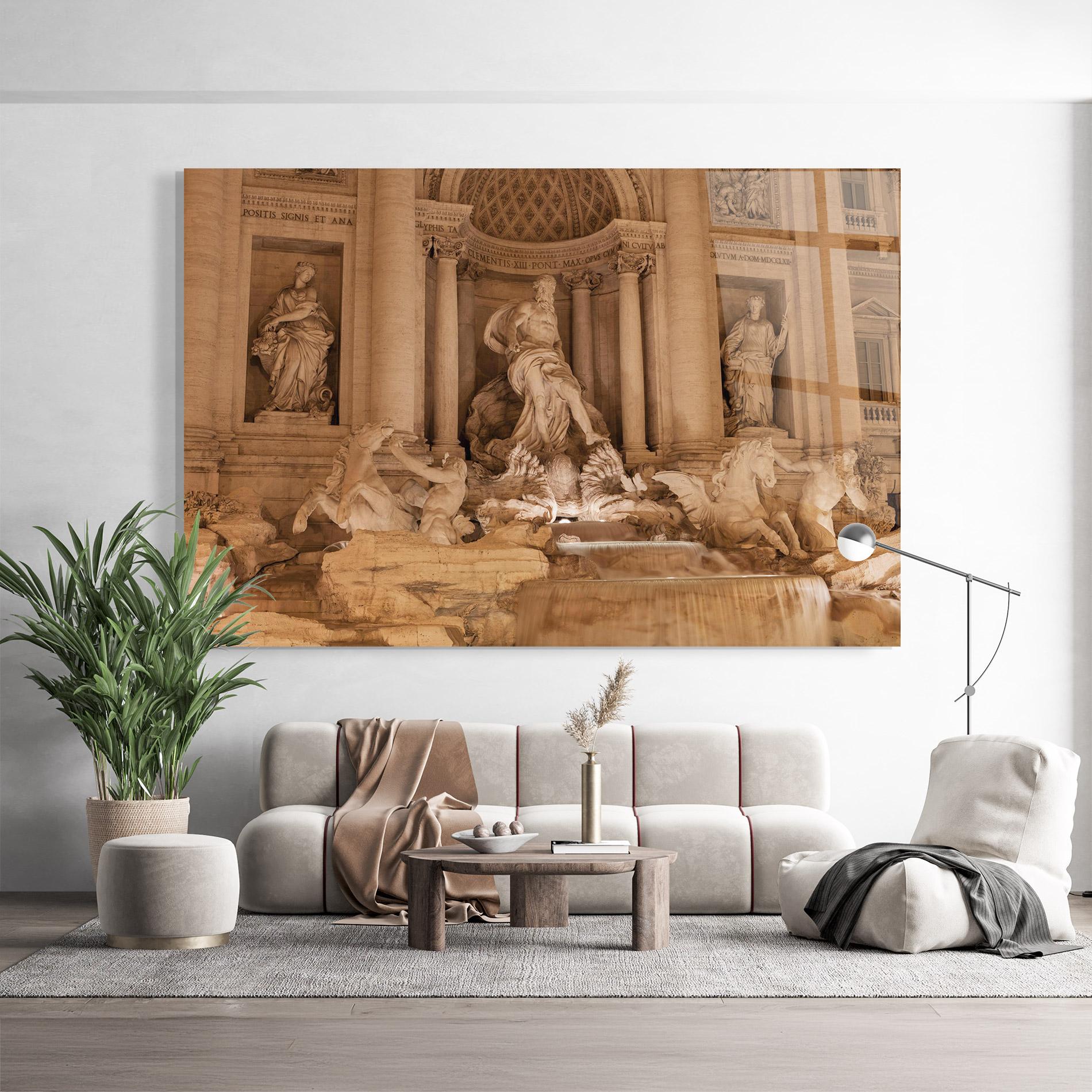 Glasbild Fontana Di Trevi mockup 9