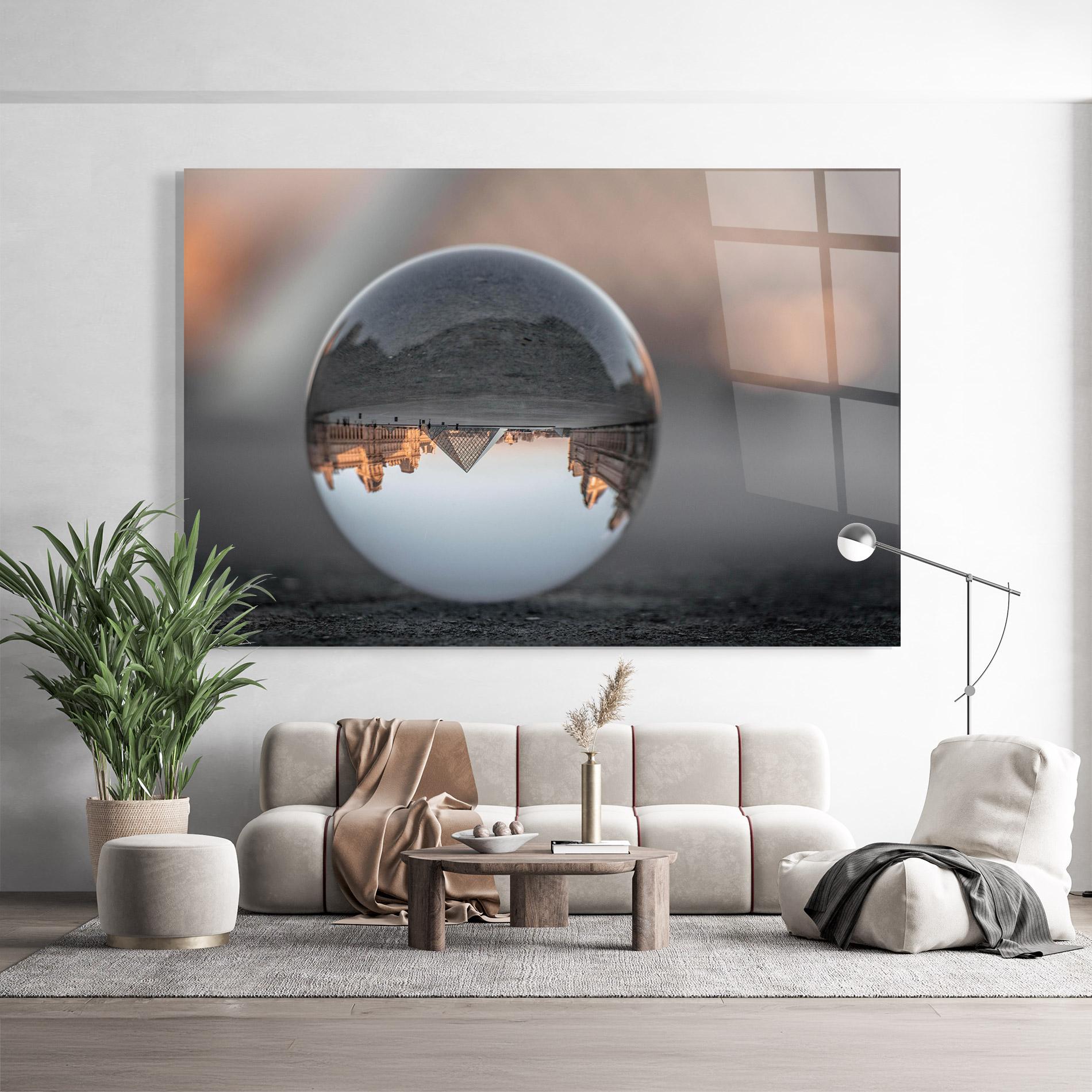 Glasbild Louvre Museum Ball mockup 9
