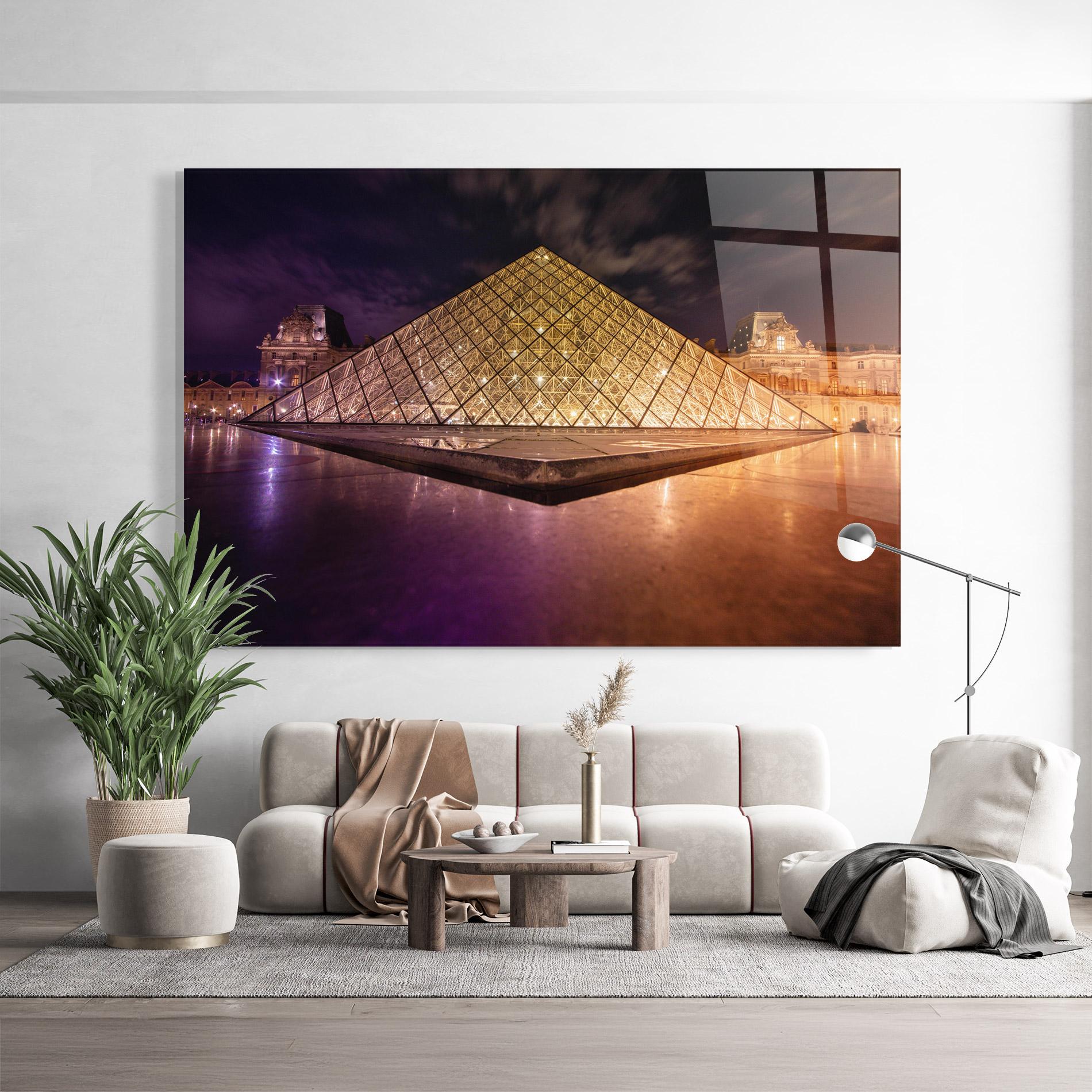 Glasbild Louvre Museum Light mockup 9