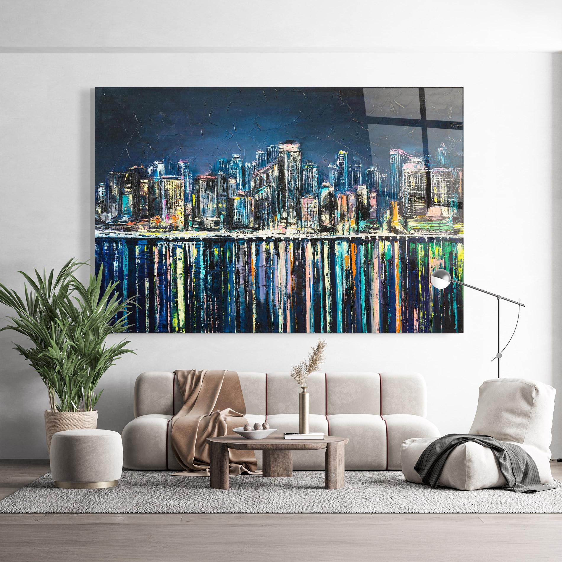Glasbild Night Cityscape mockup 9