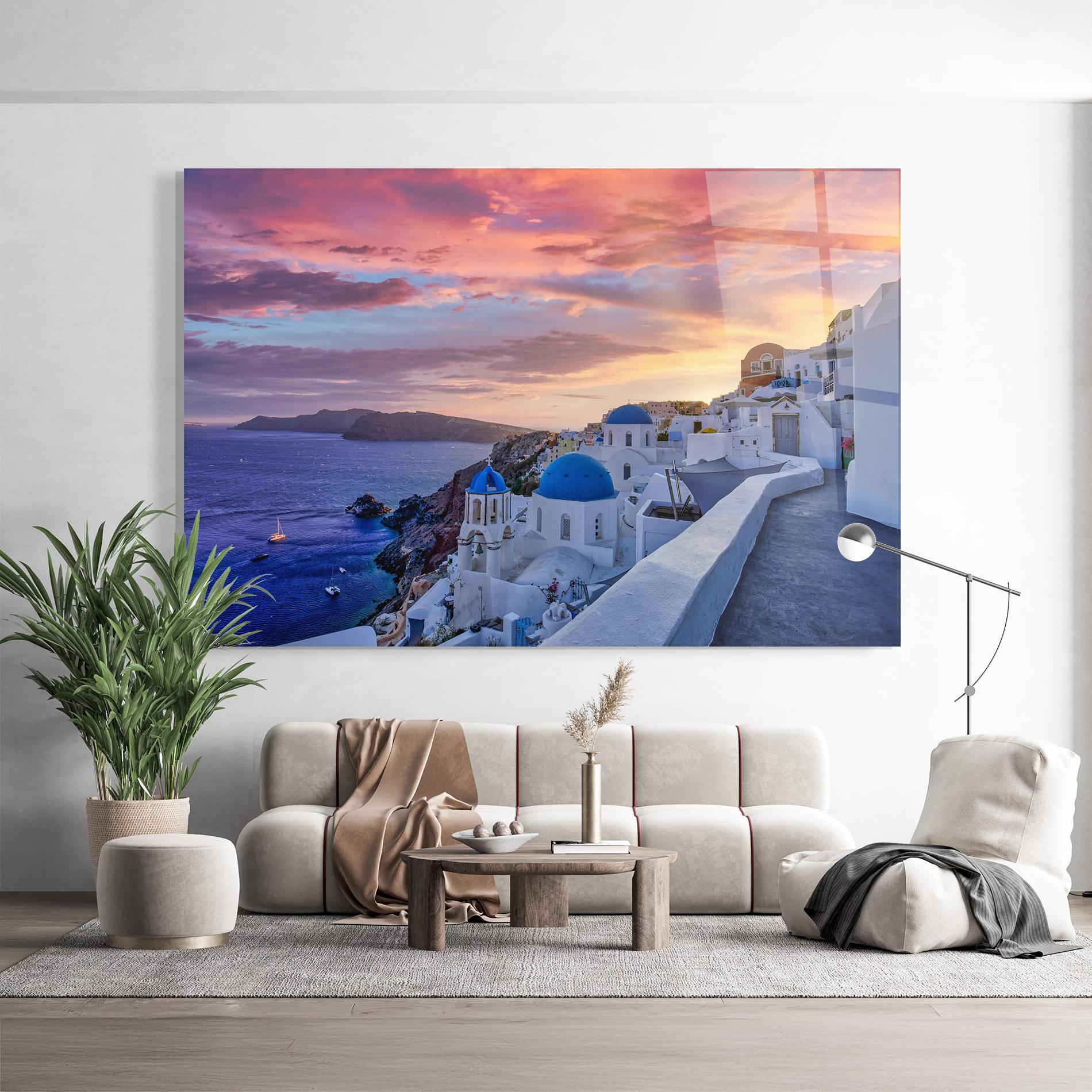 Glasbild Santorini View mockup 9