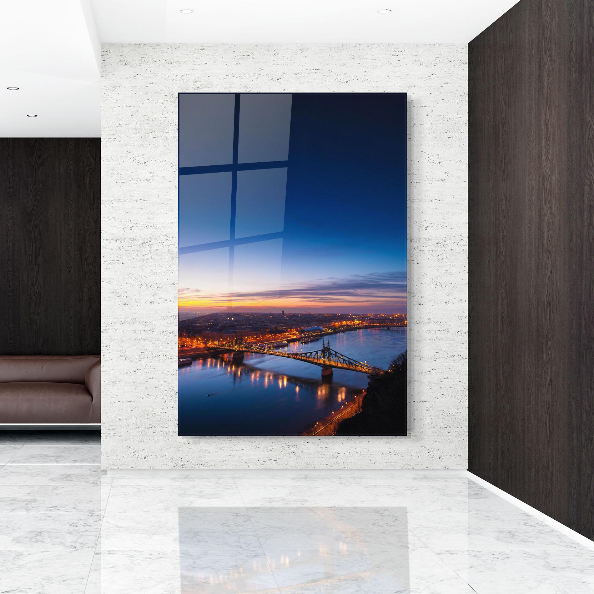 Glasbild Budapest Sunset mockup 9