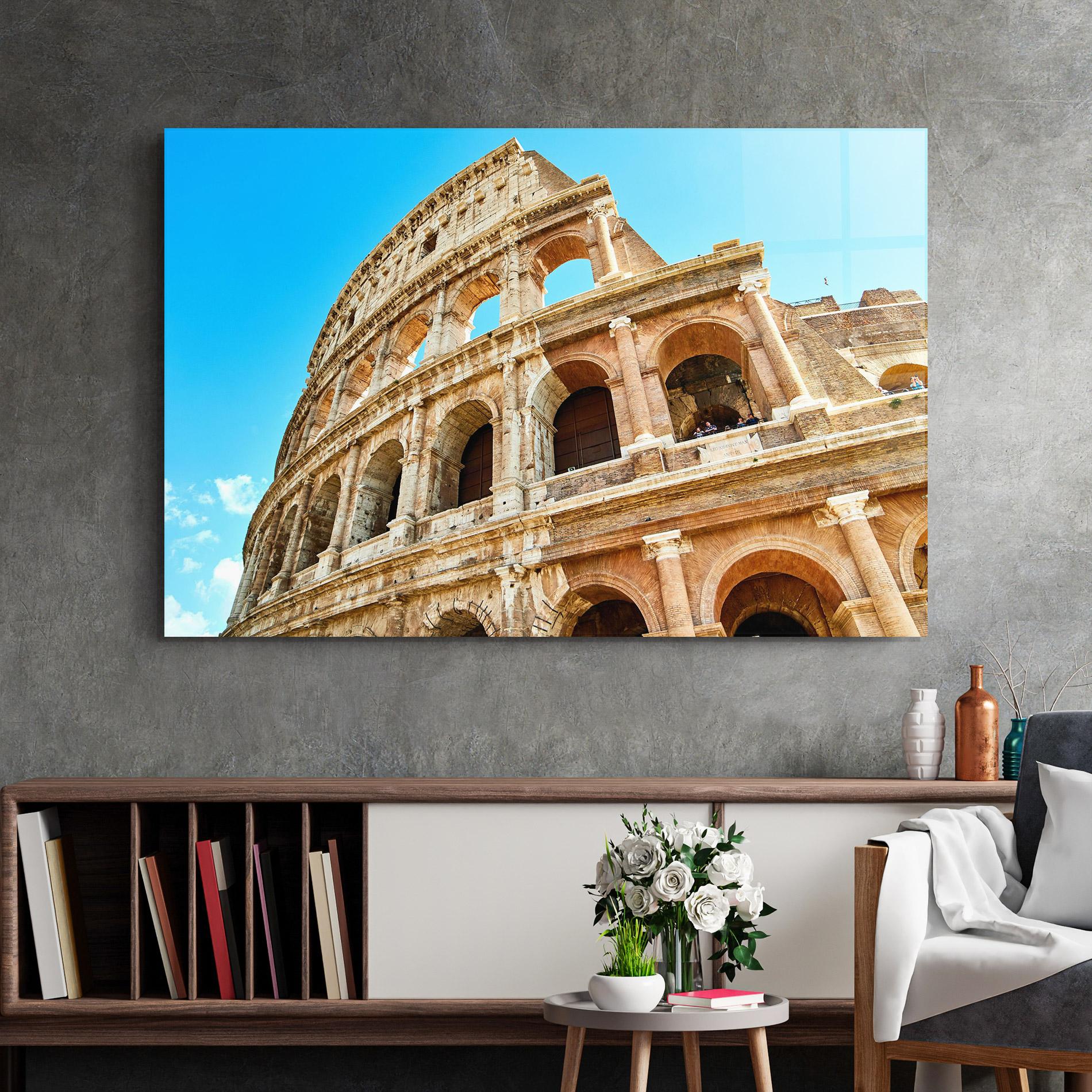 Glasbild Close Colosseum mockup 2