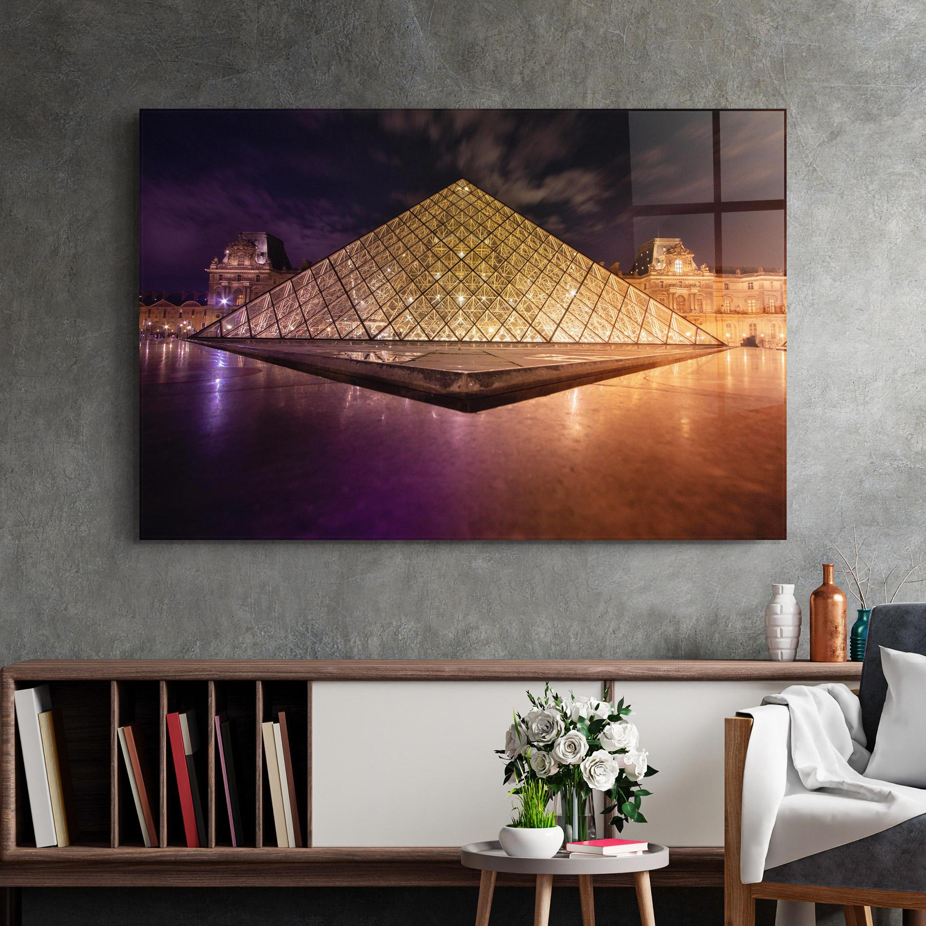 Glasbild Louvre Museum Light mockup 2