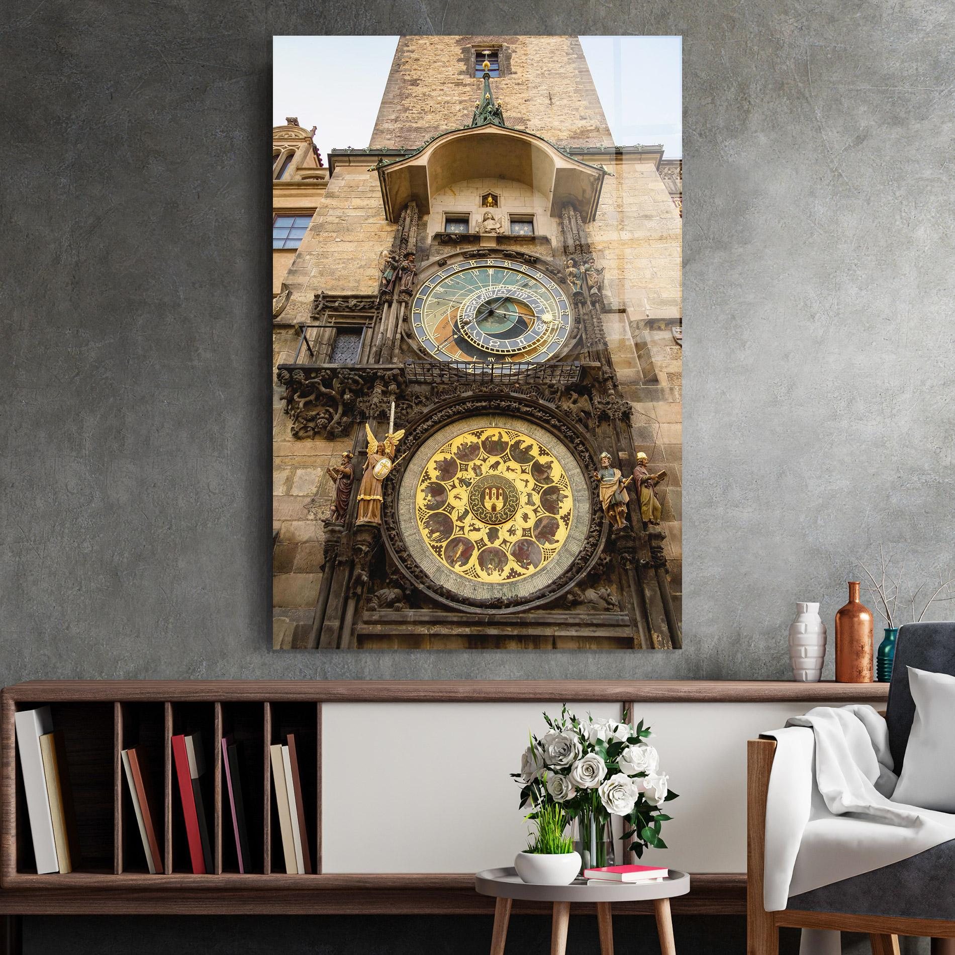 Glasbild Prague Clock mockup 2